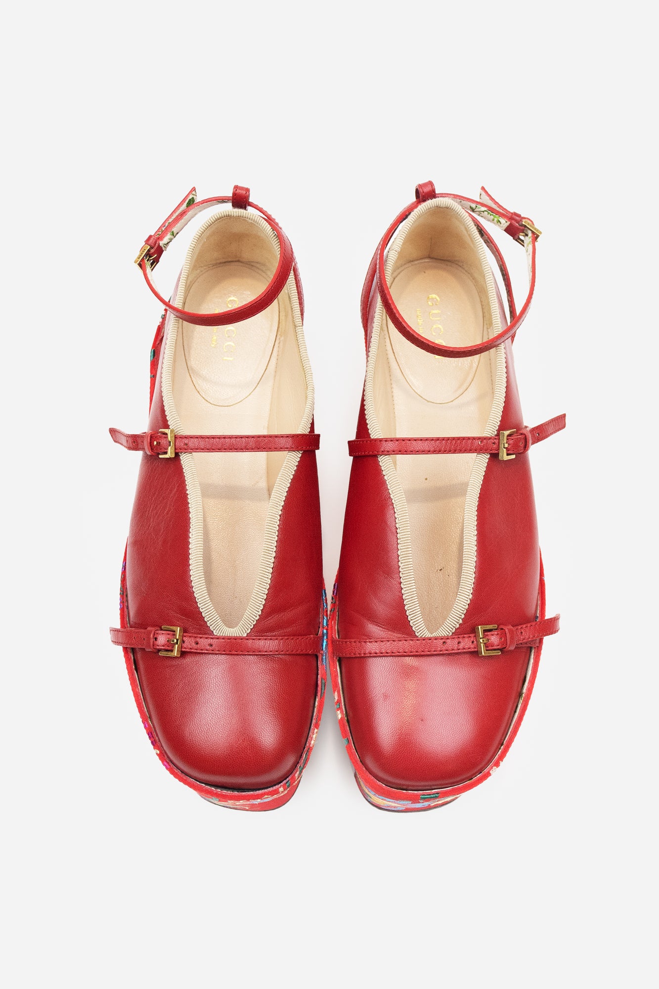 Hannelore Detachable Platform Ballet Flat In Red