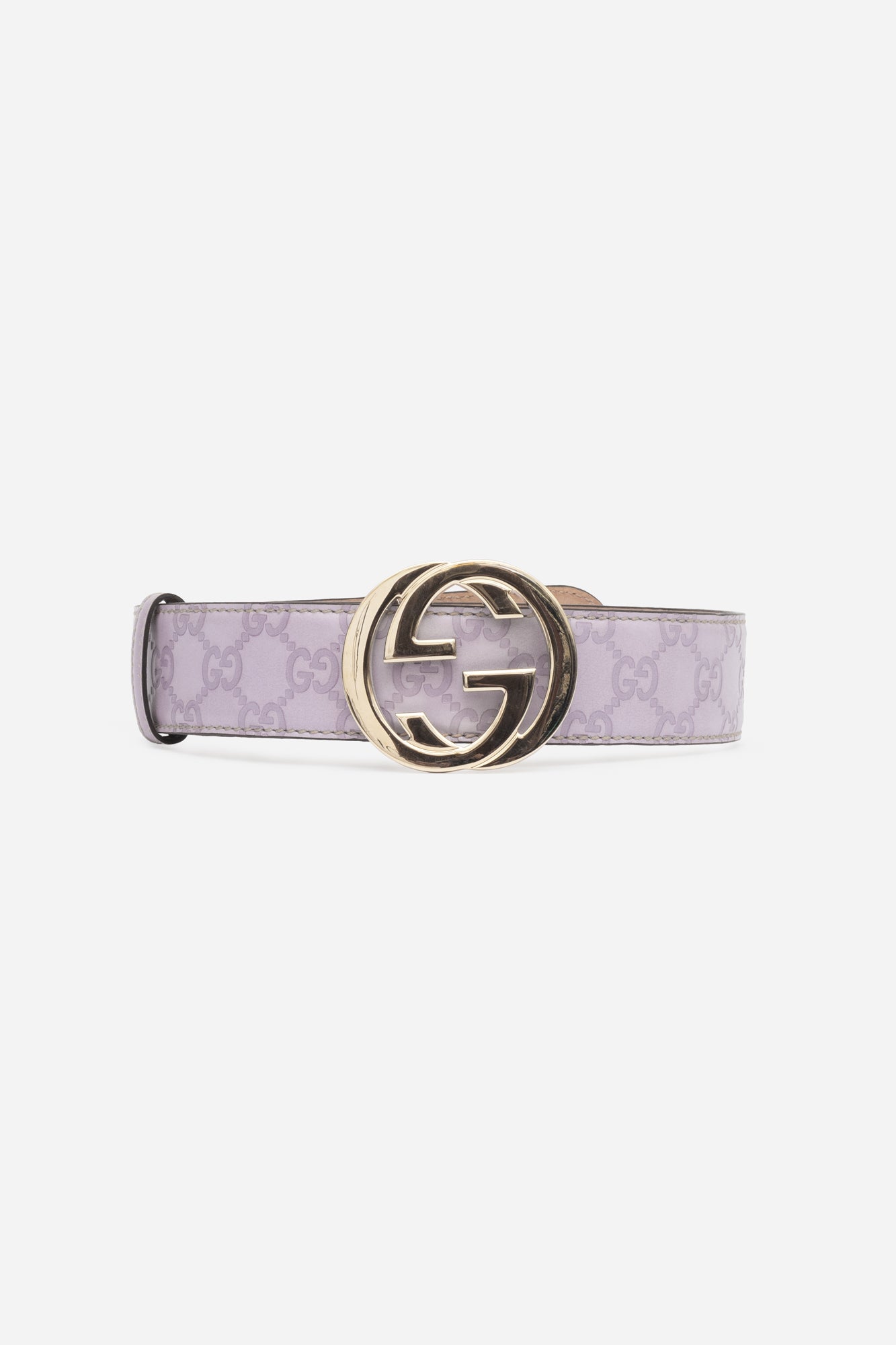 Lavender Guccissima Monogram Belt