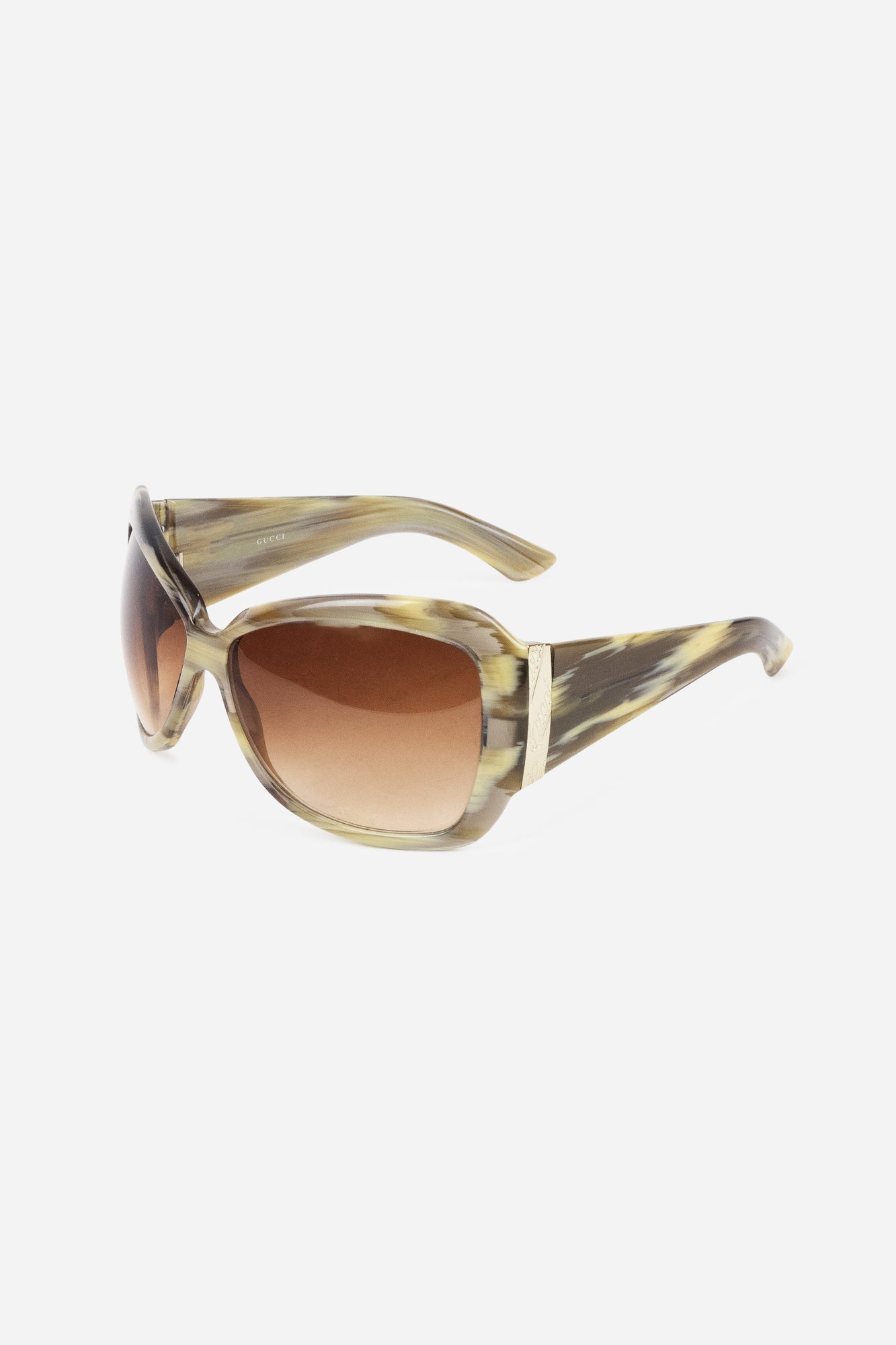 Olive Green and beige Shield Oversized Sunglasses