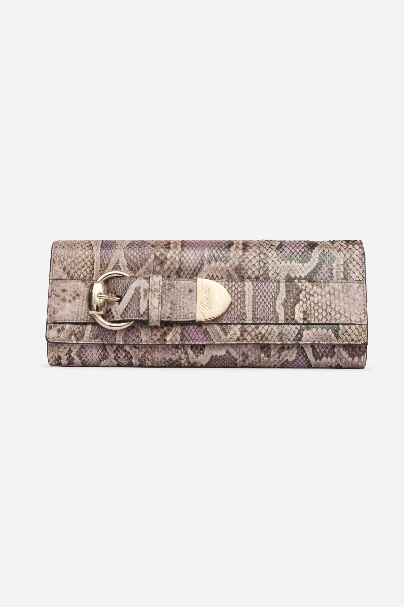 Purple Python Buckle Romy Clutch