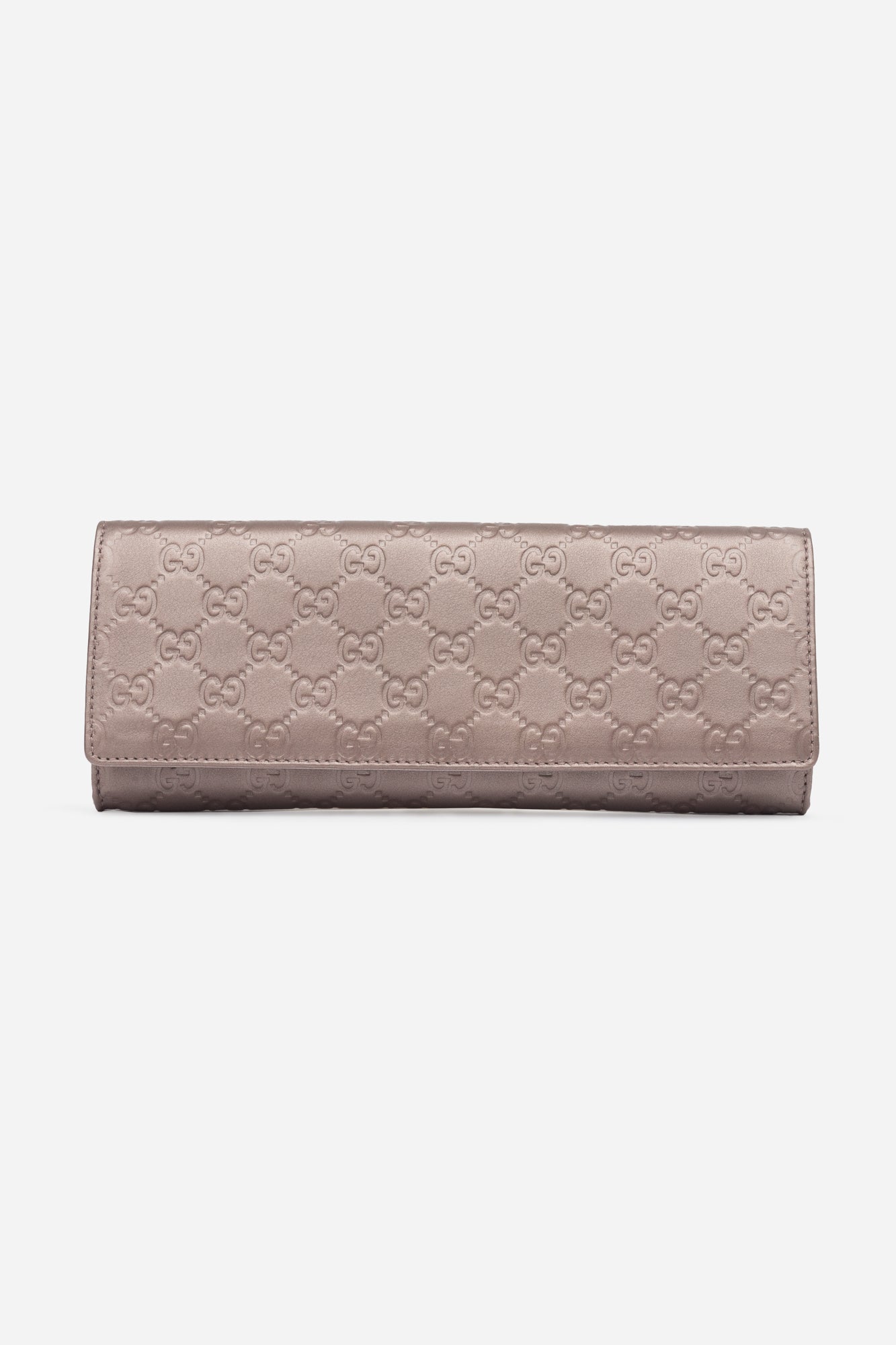 Rose Metallic Monogram Long Clutch