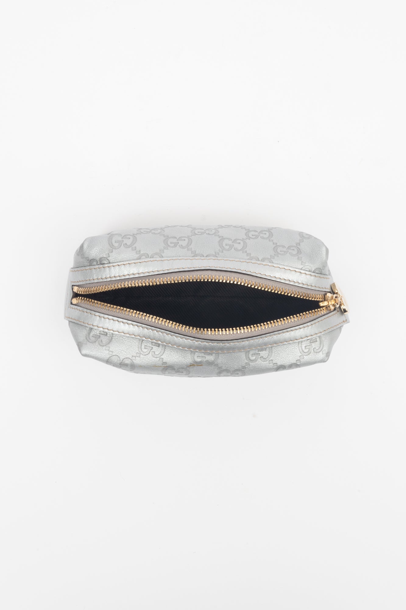 Silver Guccissama Cosmetic Case