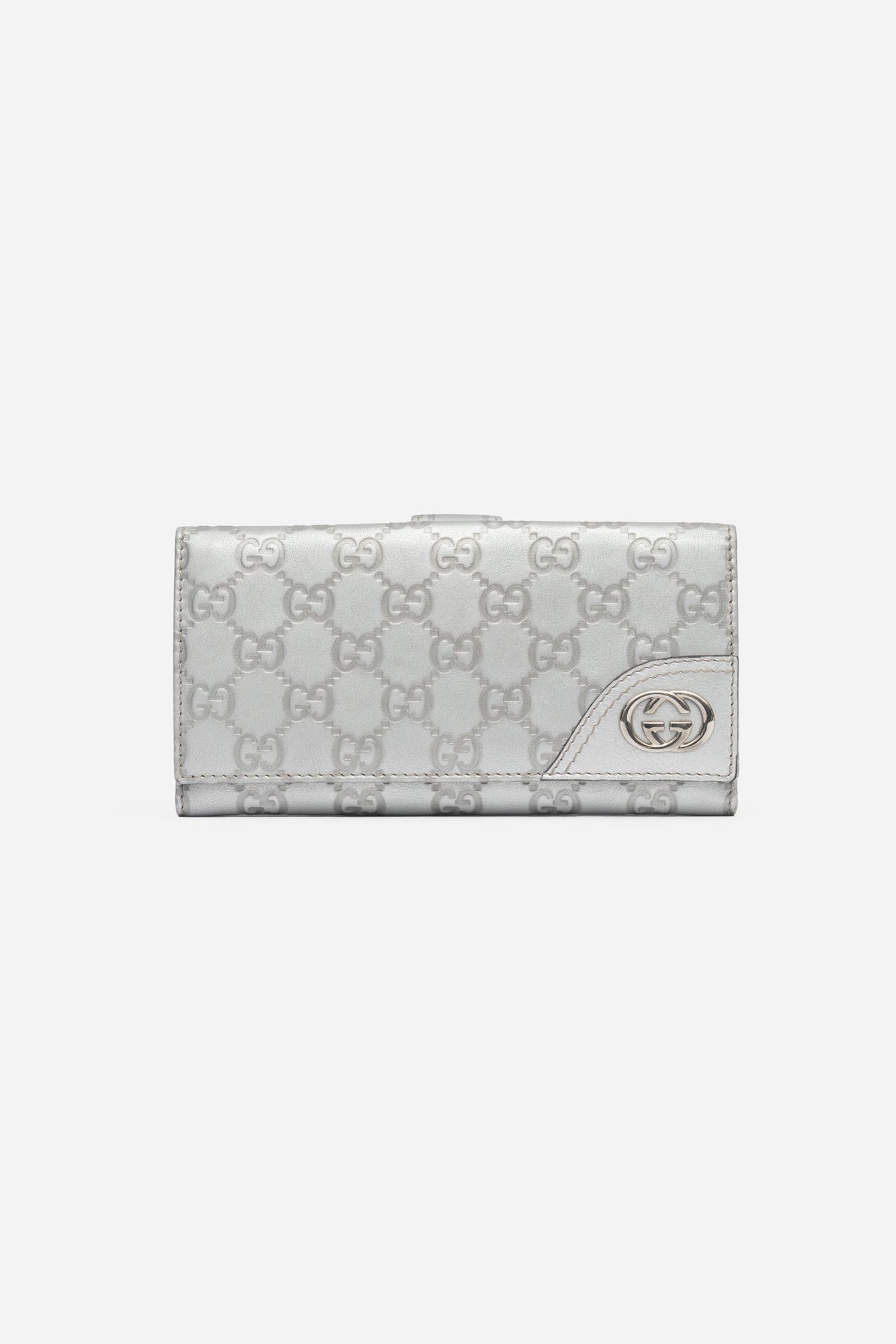 Silver Guccissima Continental Wallet