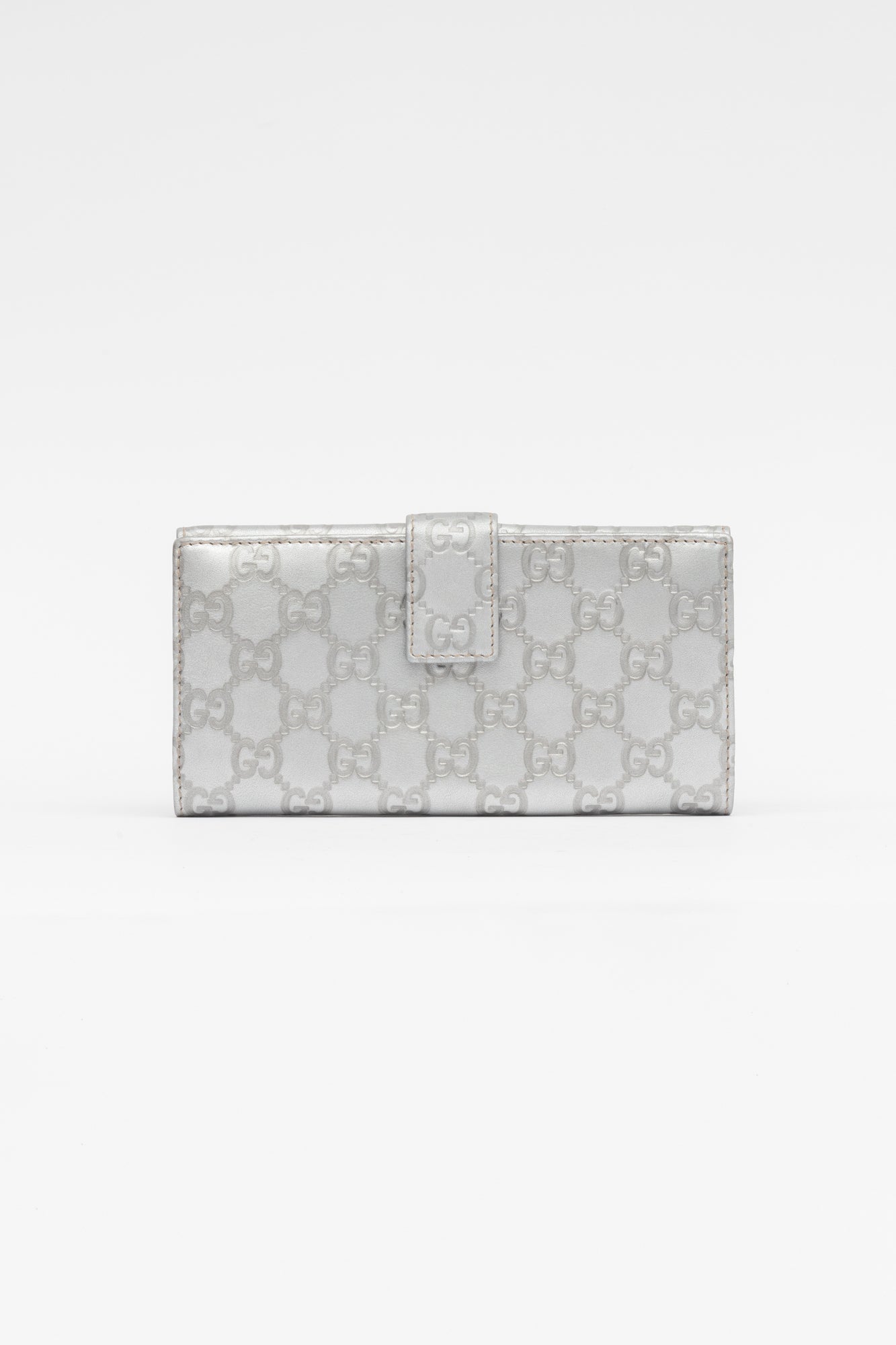 Silver Guccissima Continental Wallet