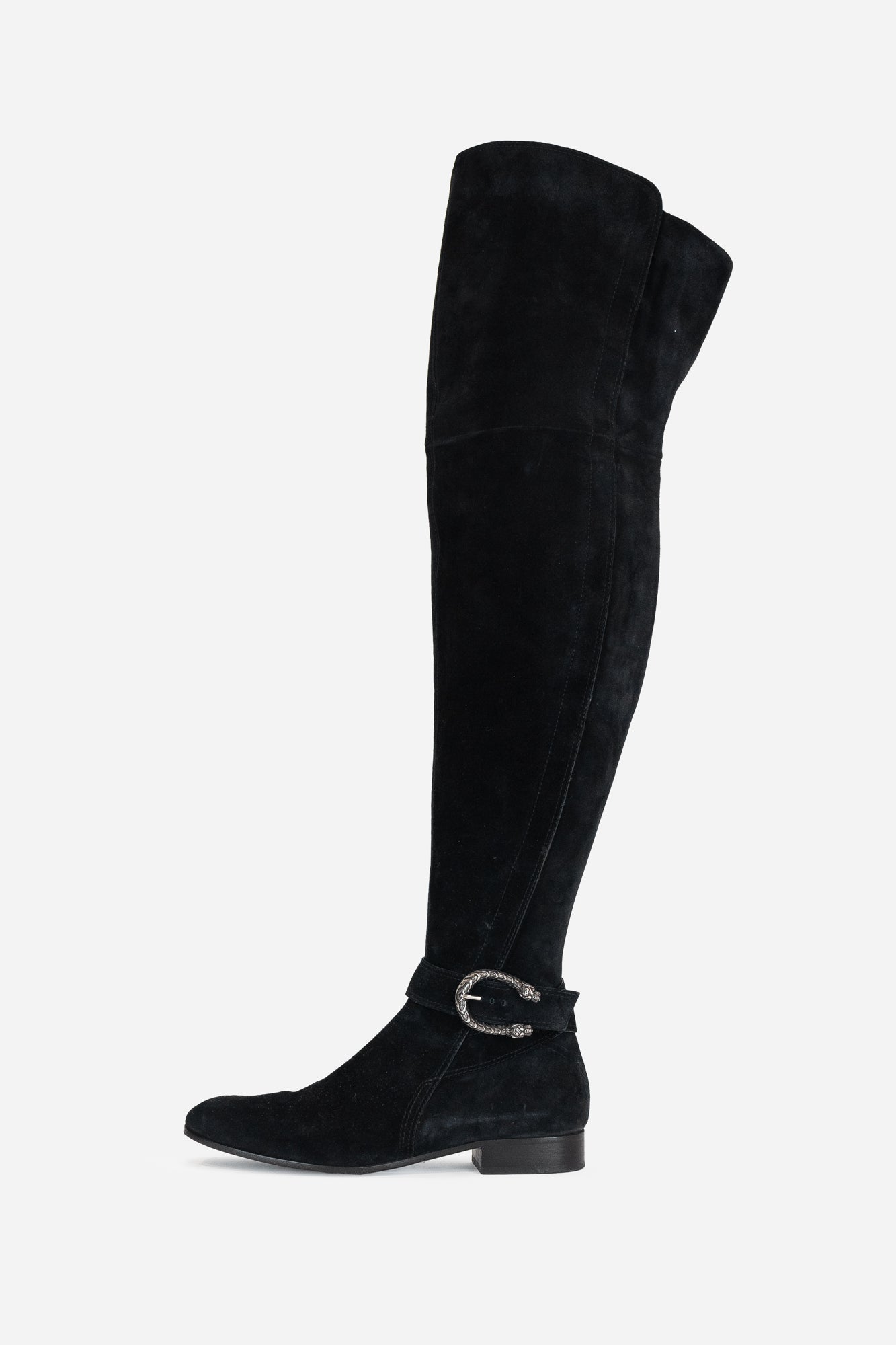 Tall Suede Dionysus Black Boots