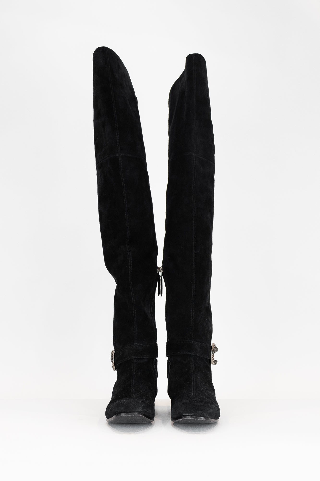 Tall Suede Dionysus Black Boots