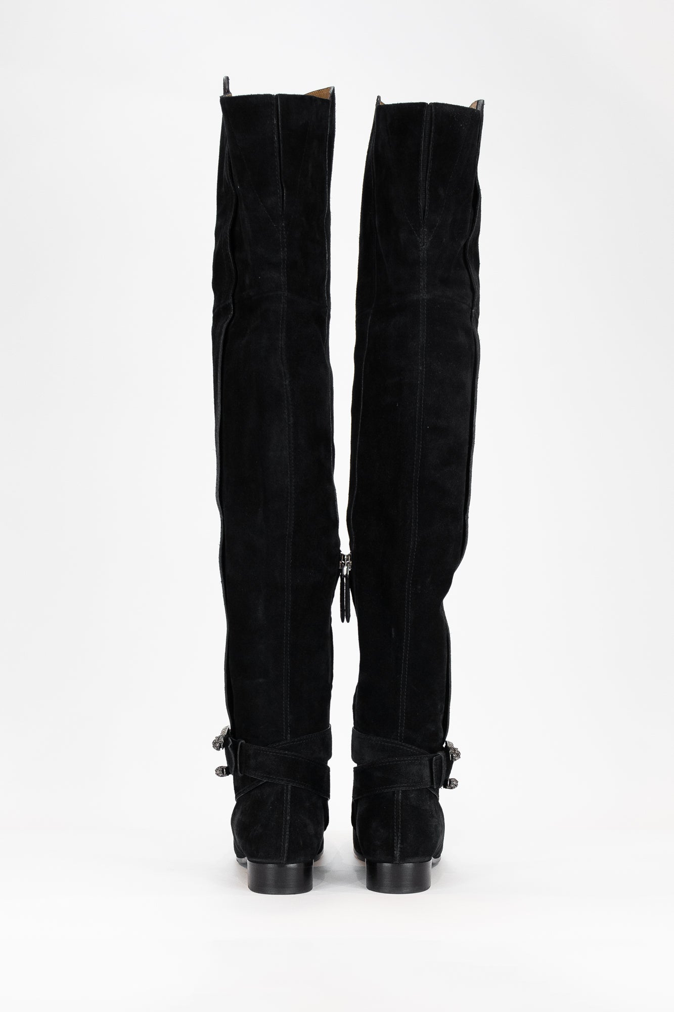 Tall Suede Dionysus Black Boots