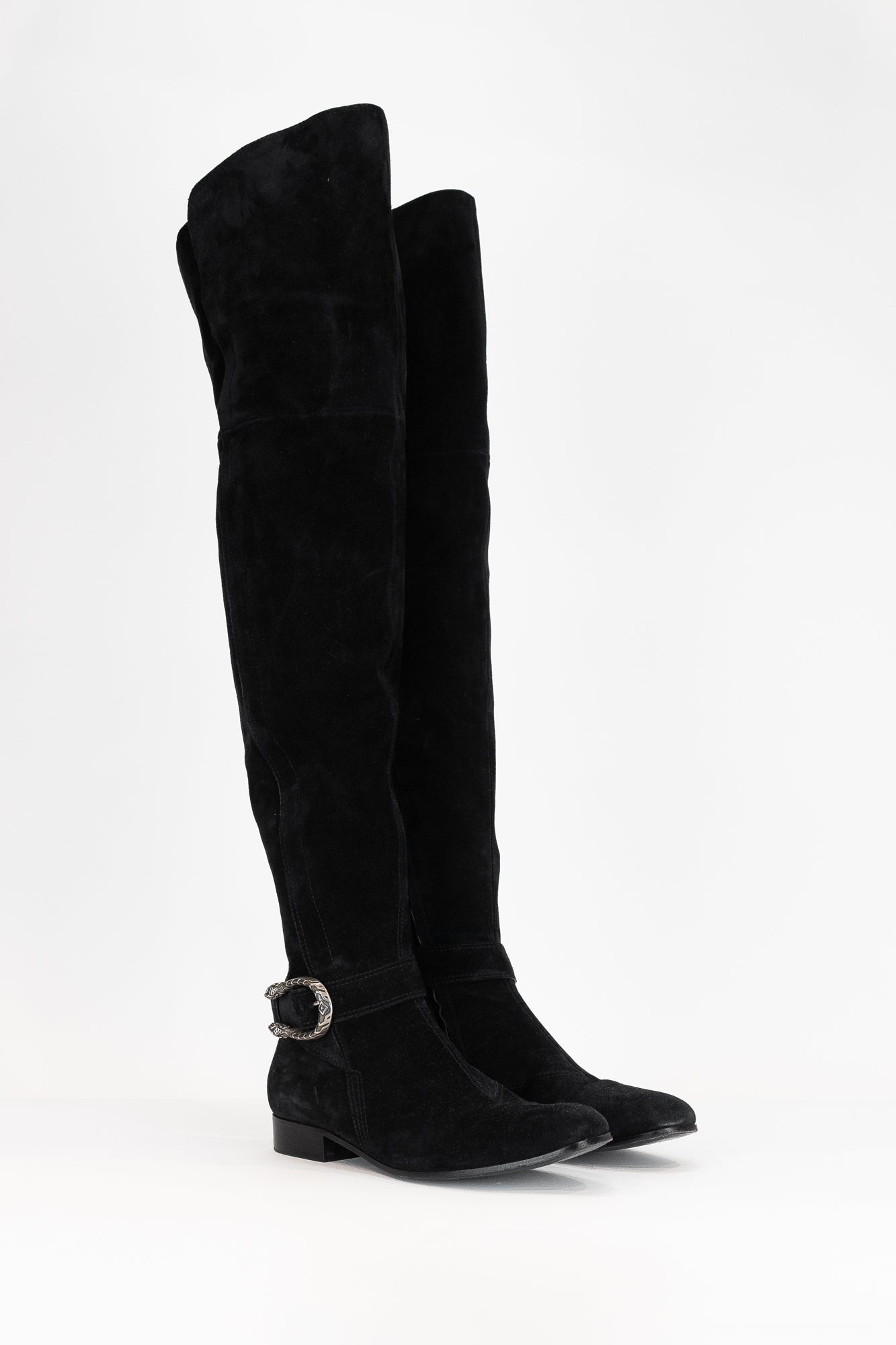 Tall Suede Dionysus Black Boots