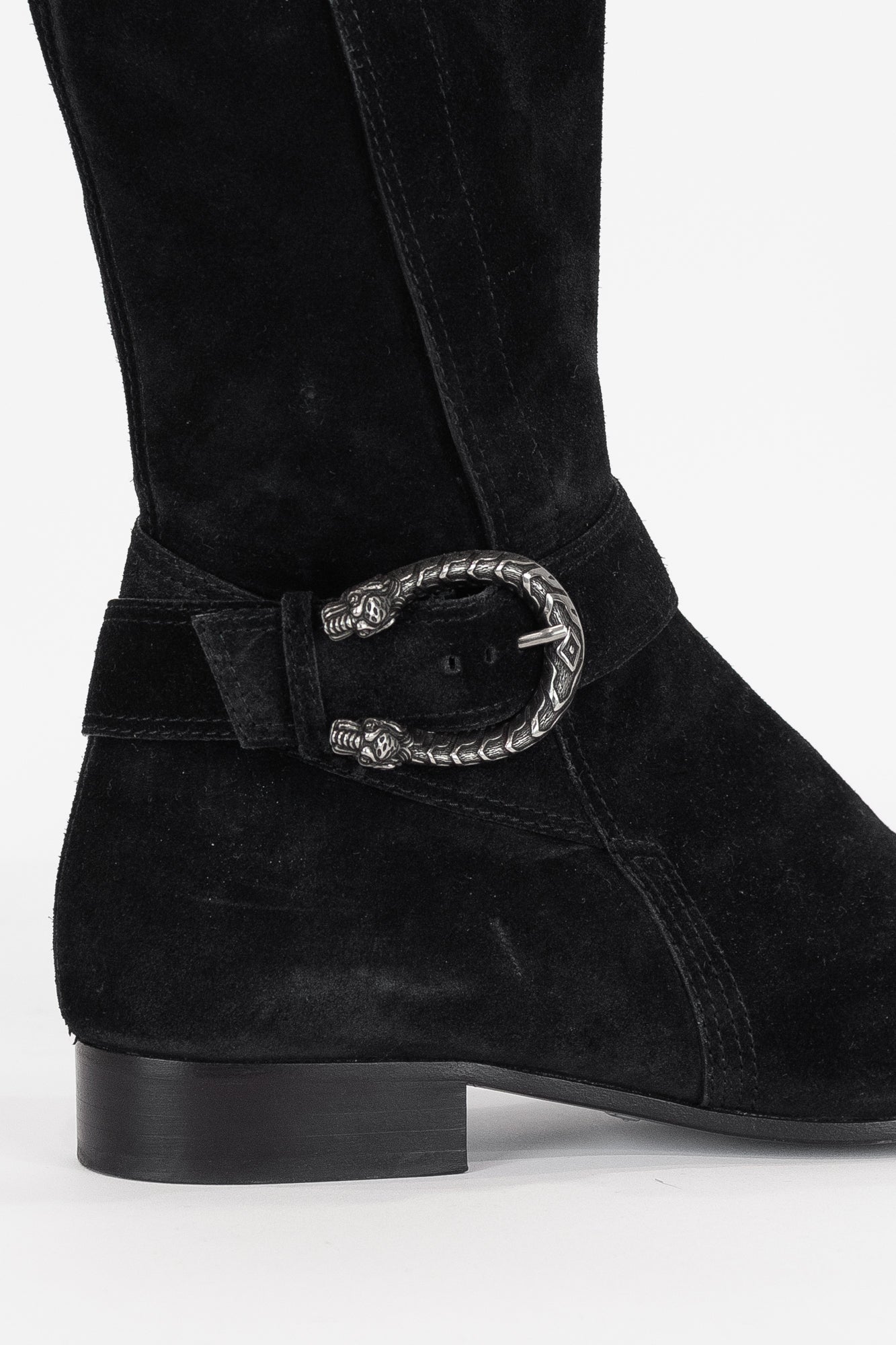 Tall Suede Dionysus Black Boots