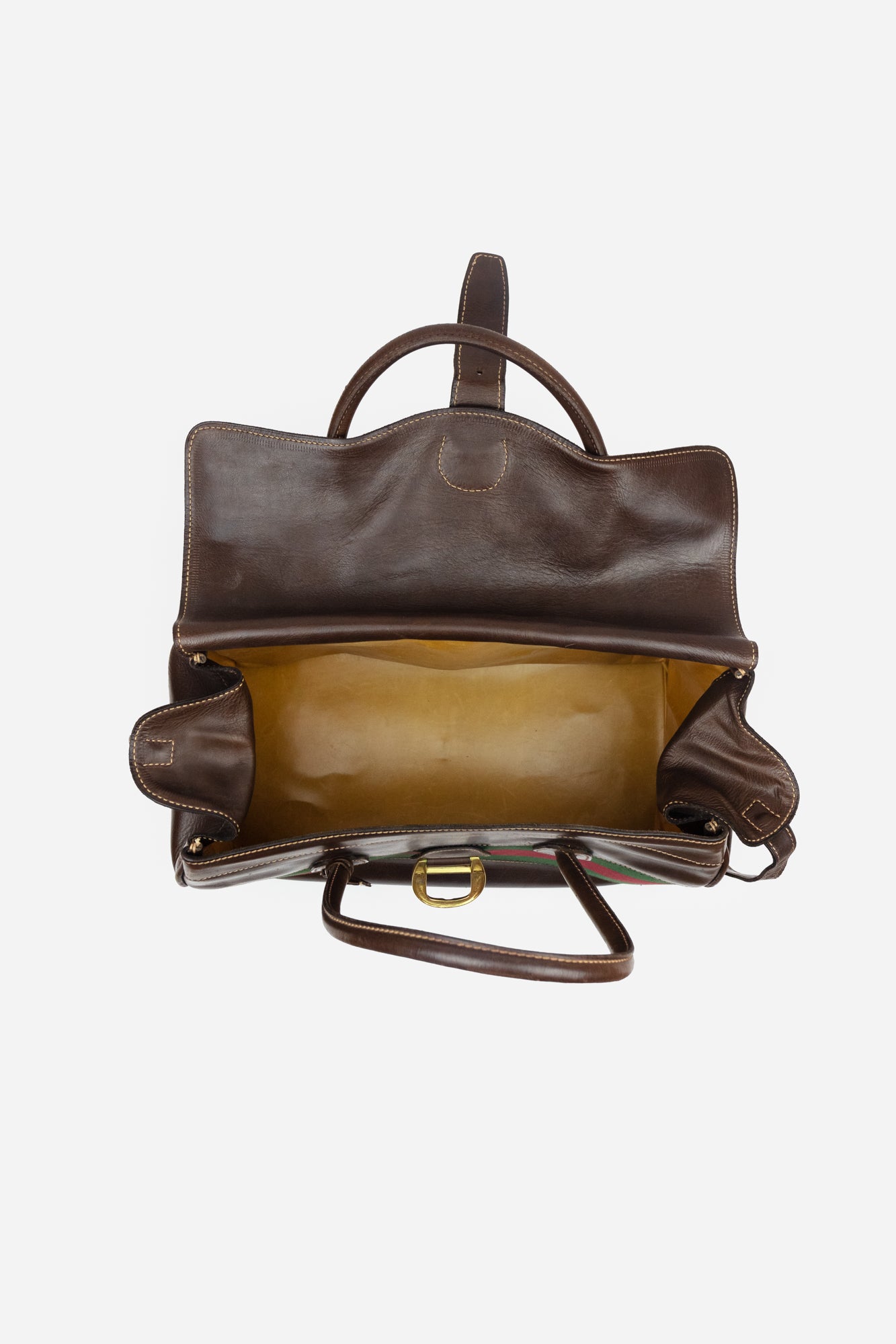 Vintage Leather Web Travel Bag