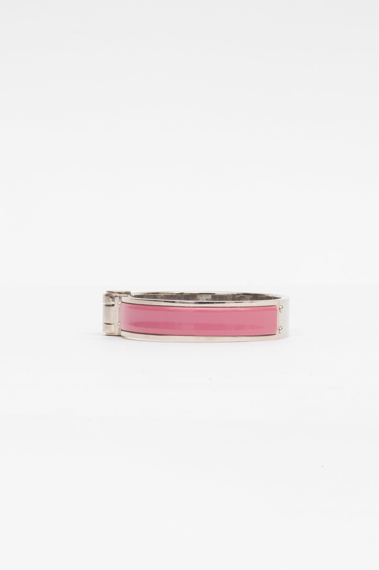 Pink Enamel Charniere Hinged Bracelet