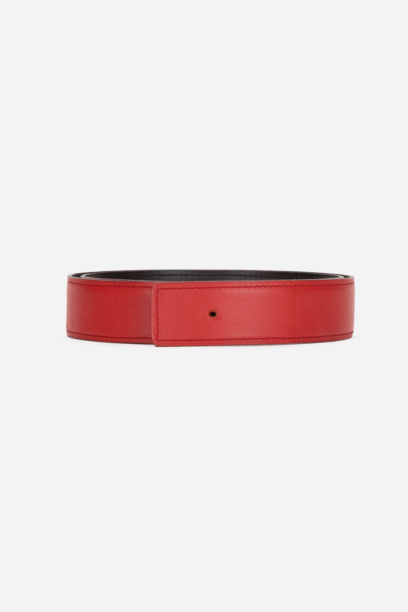 Red Leather H Belt Strap