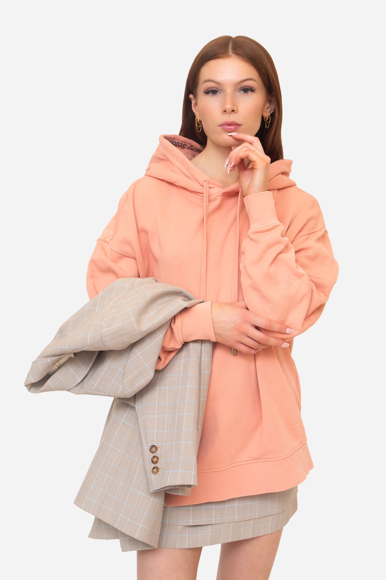 Acne pink outlet hoodie