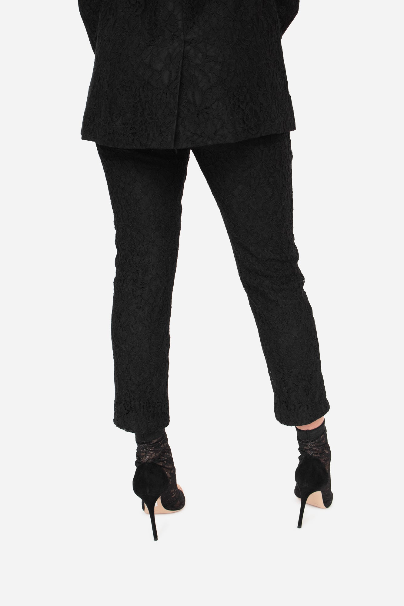 Black Lace Detail Pants