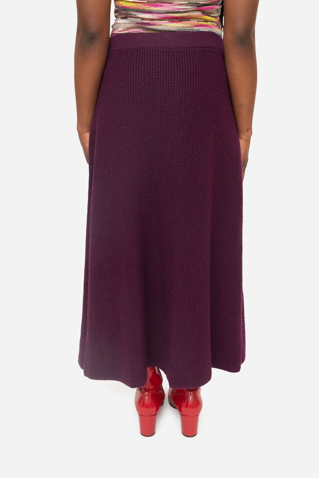 Purple Knit Maxi Skirt