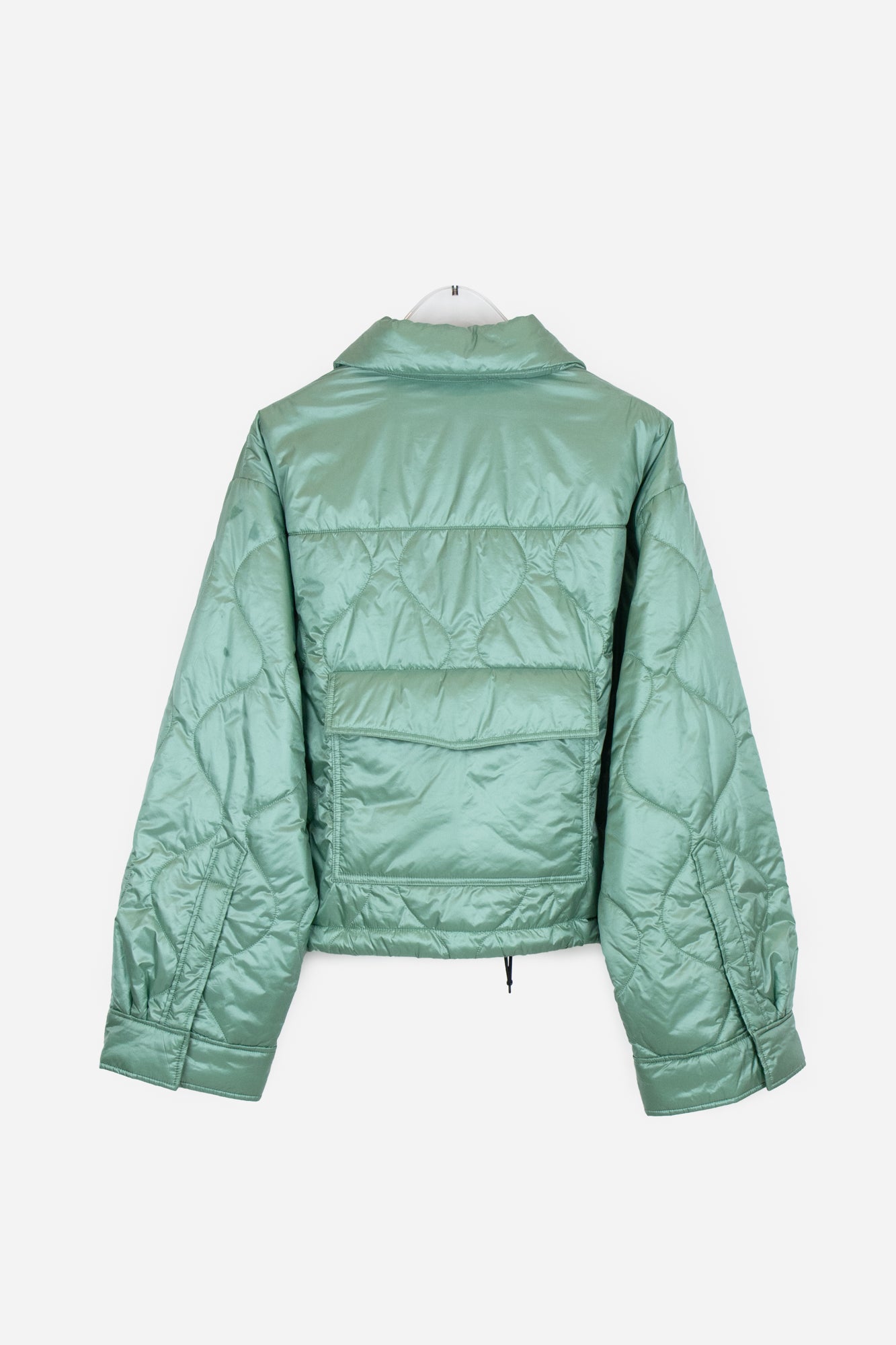 Mint Green Cropped Quilted Jacket