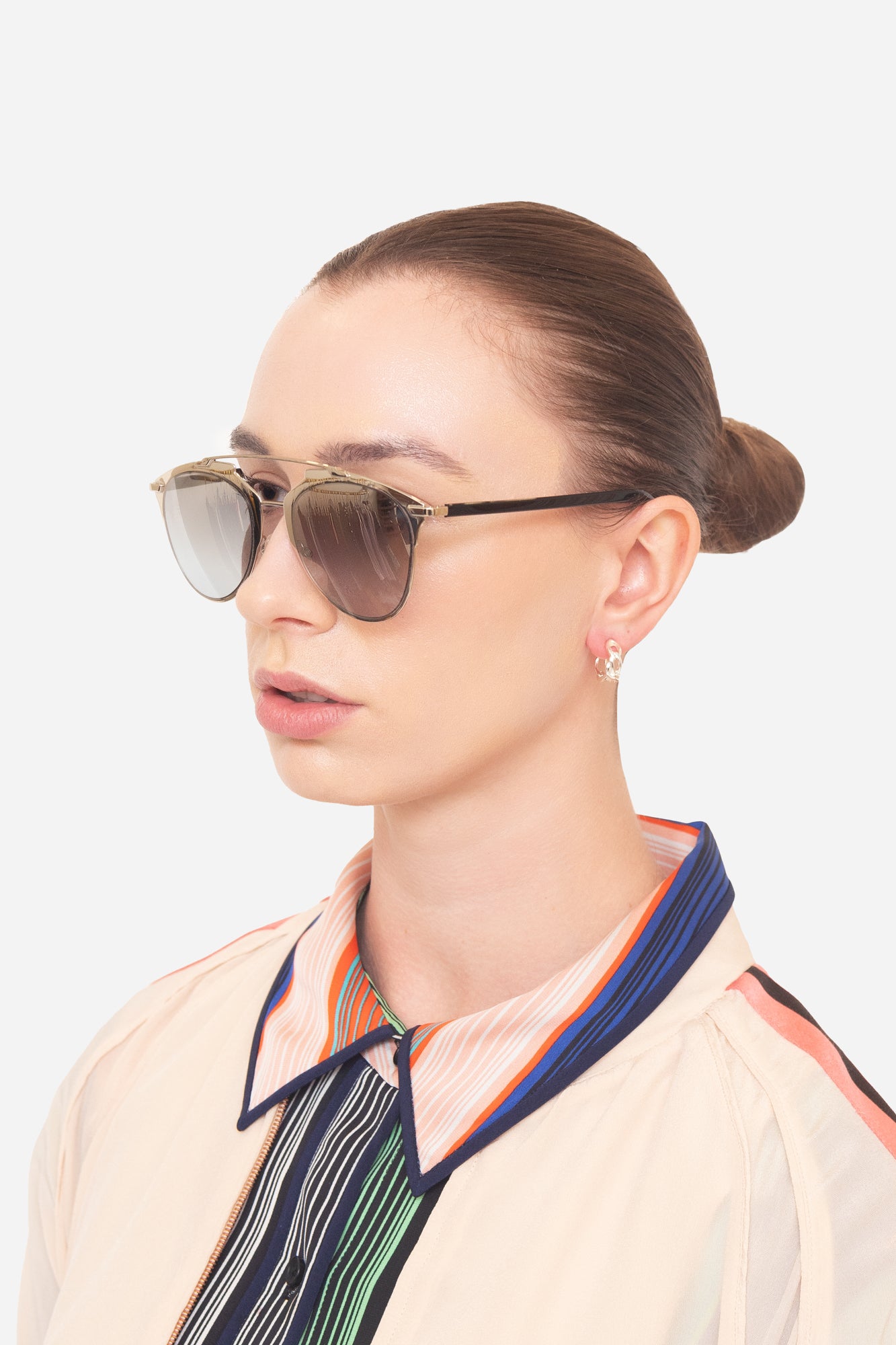 Silver Catty Reflective Aviator Sunnies