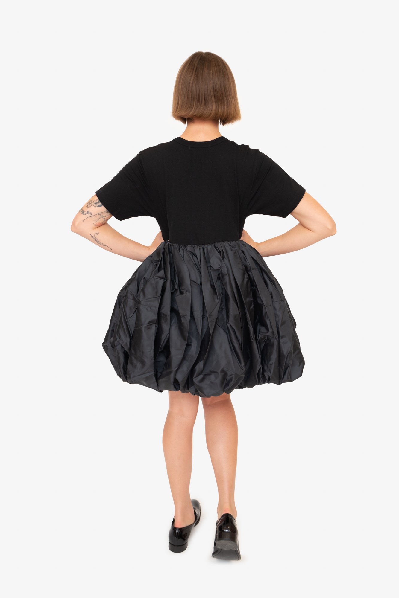 Black Puff Midi Dress