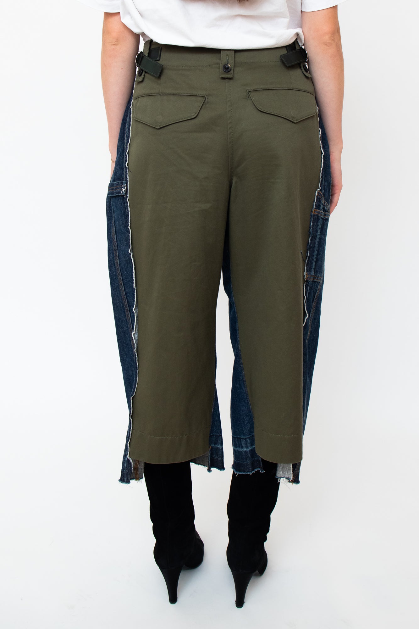 Denim/Army Cargo Combo Barrel Jeans