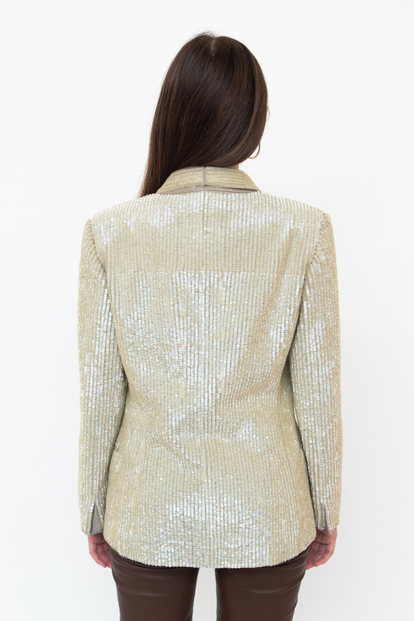 Beige Sequin Blazer