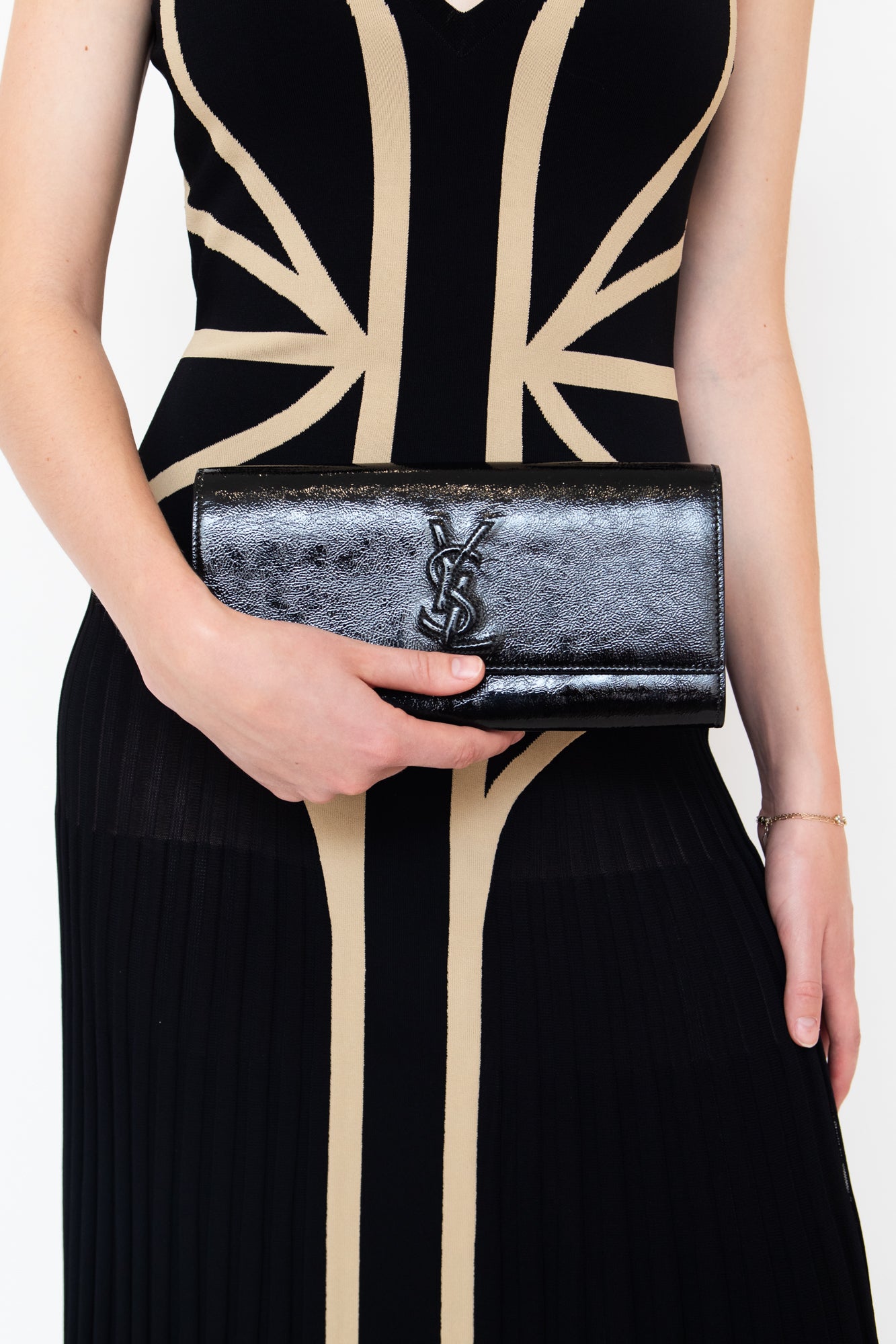 Black Belle De Jour Patent Clutch