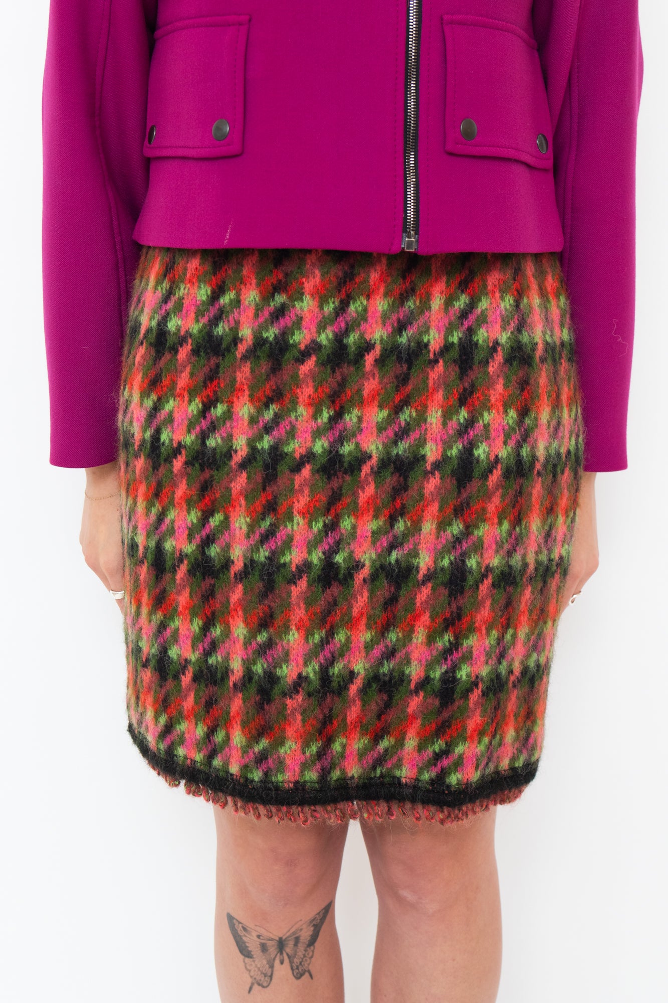 MultiColour Herring Bone Midi Skirt