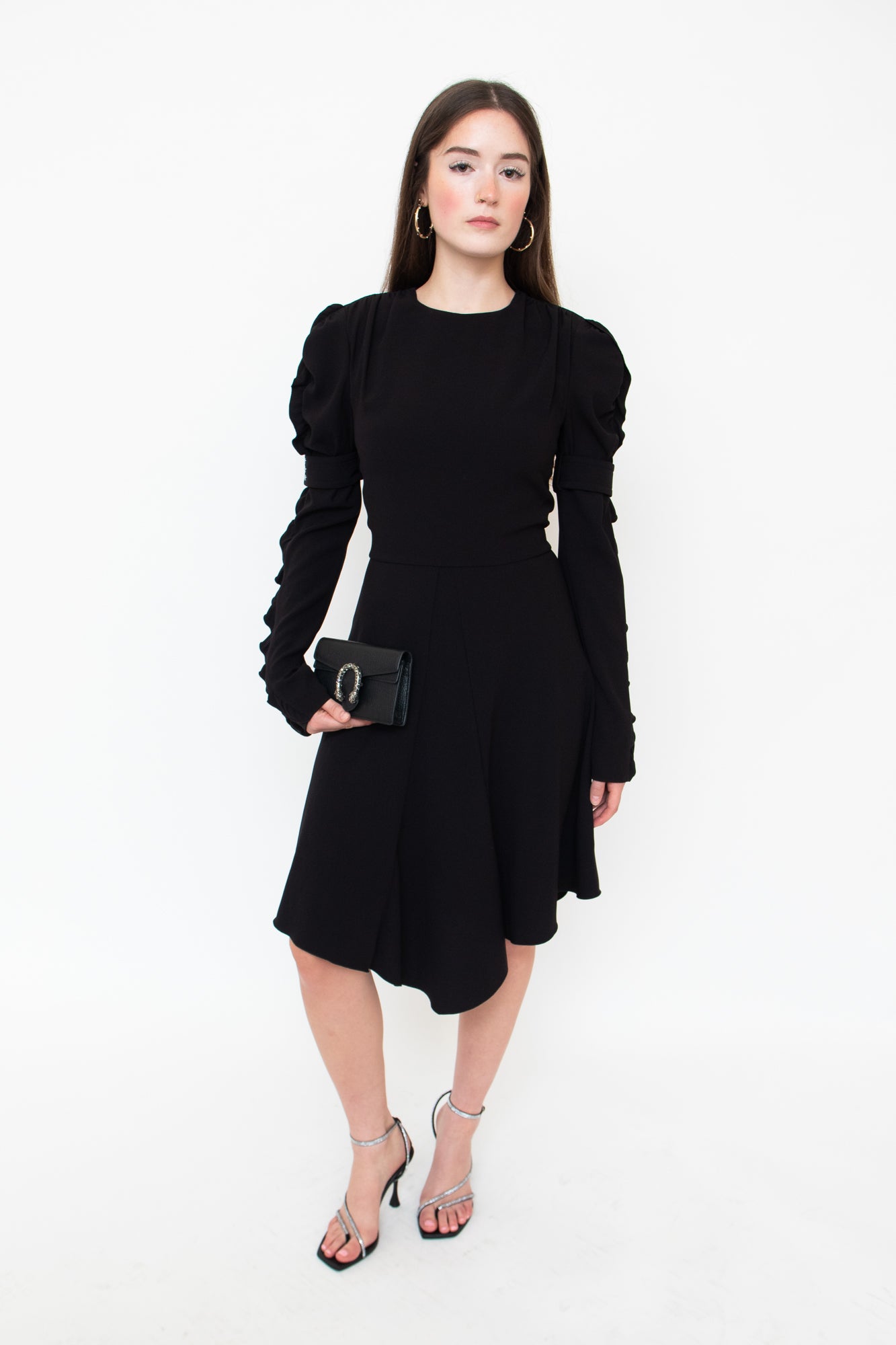 Black Long Sleeve W/ Ruffles and Arm Buckle Dress