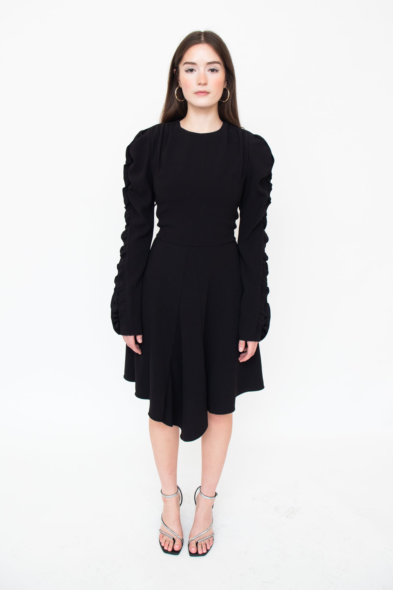 Black Long Sleeve W/ Ruffles and Arm Buckle Dress