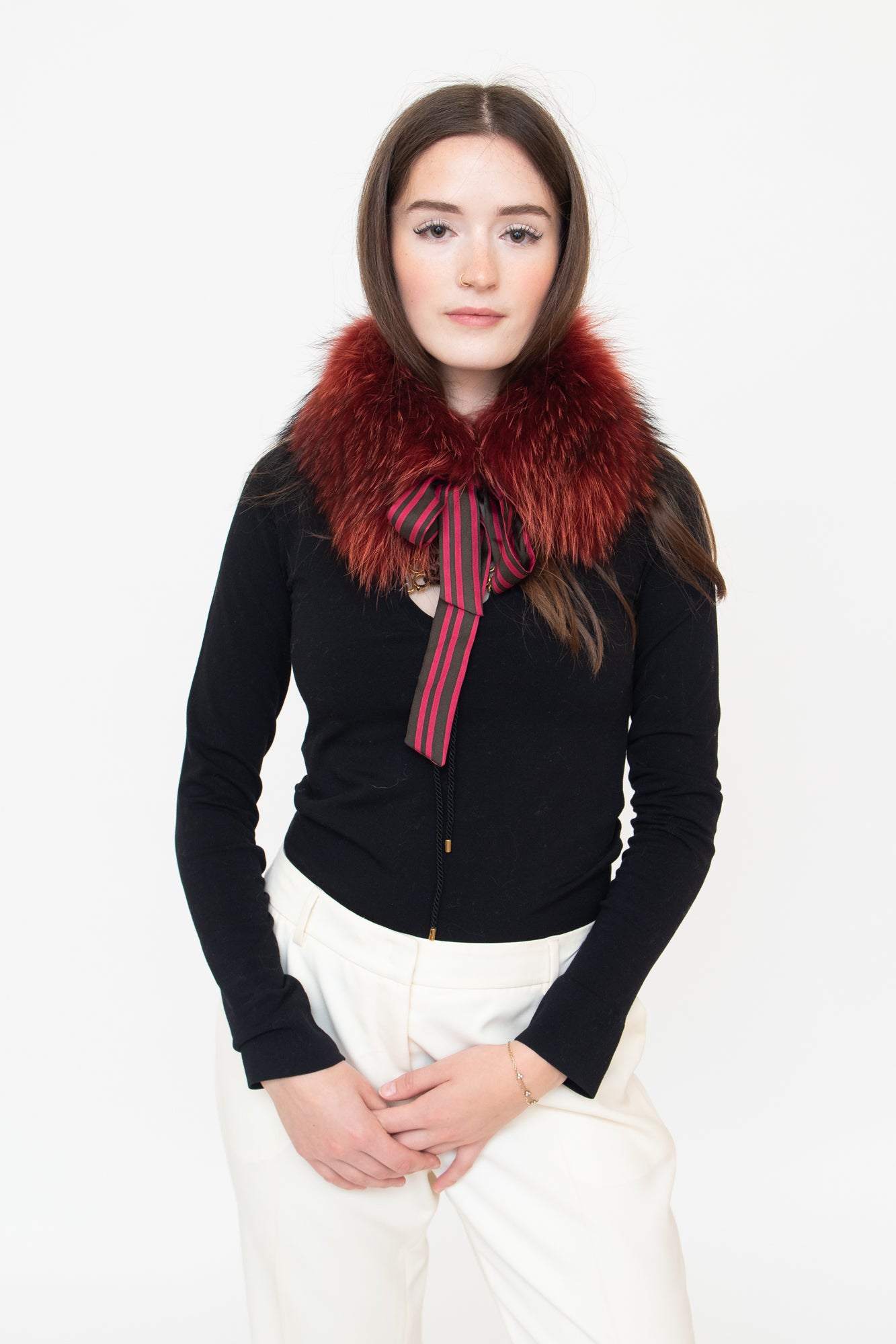 Red Fur Neck scarf