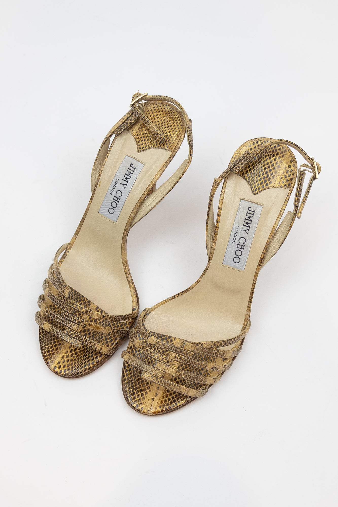 Beige Croc Toe Strap Sling Back Pump