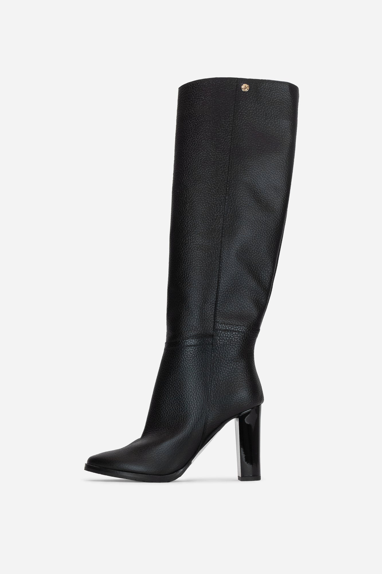 Black Leather Knee-High Boots