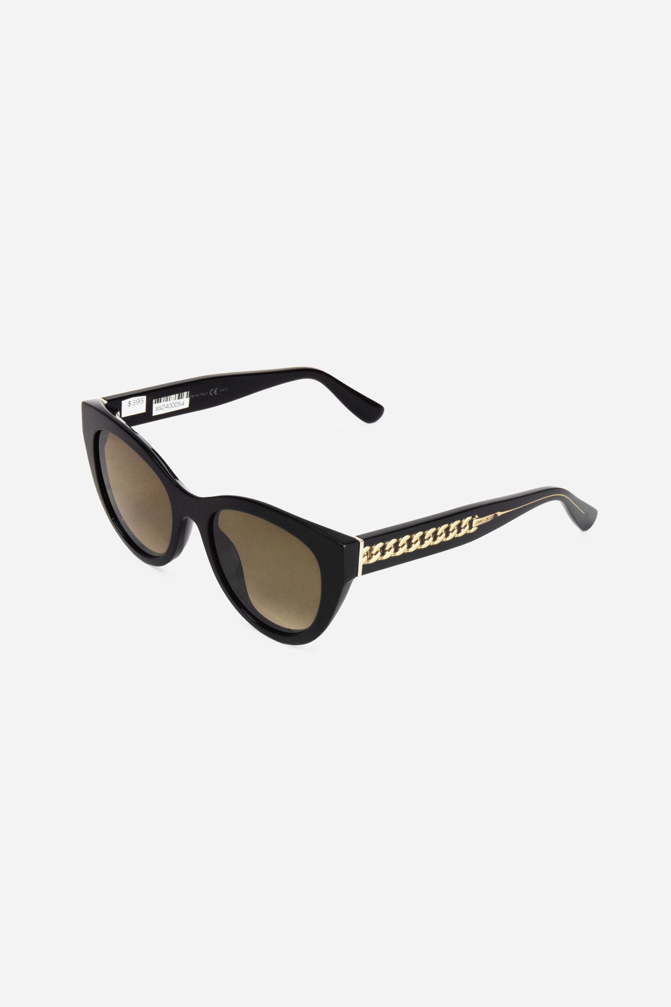 Black Sunglasses with Gold Chain Side