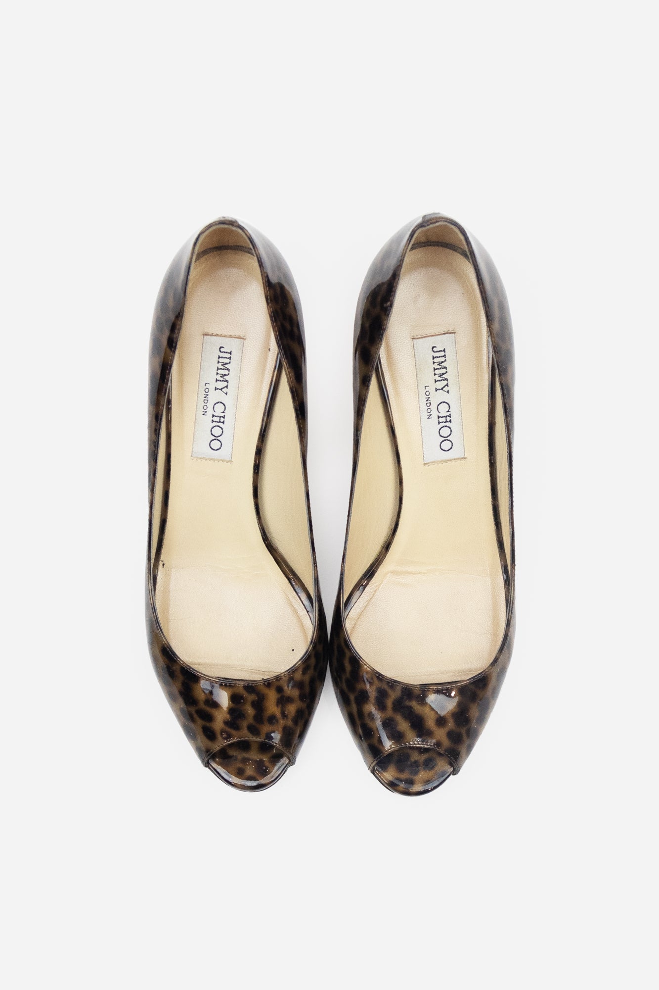 Brown Leopard Print Open Toe Pumps