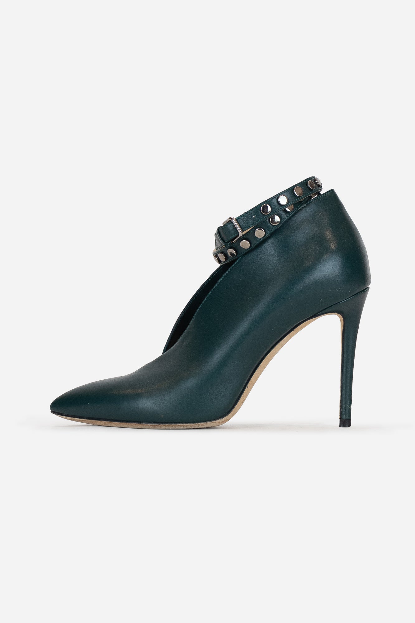 Dark Green Ankle Strap Pump