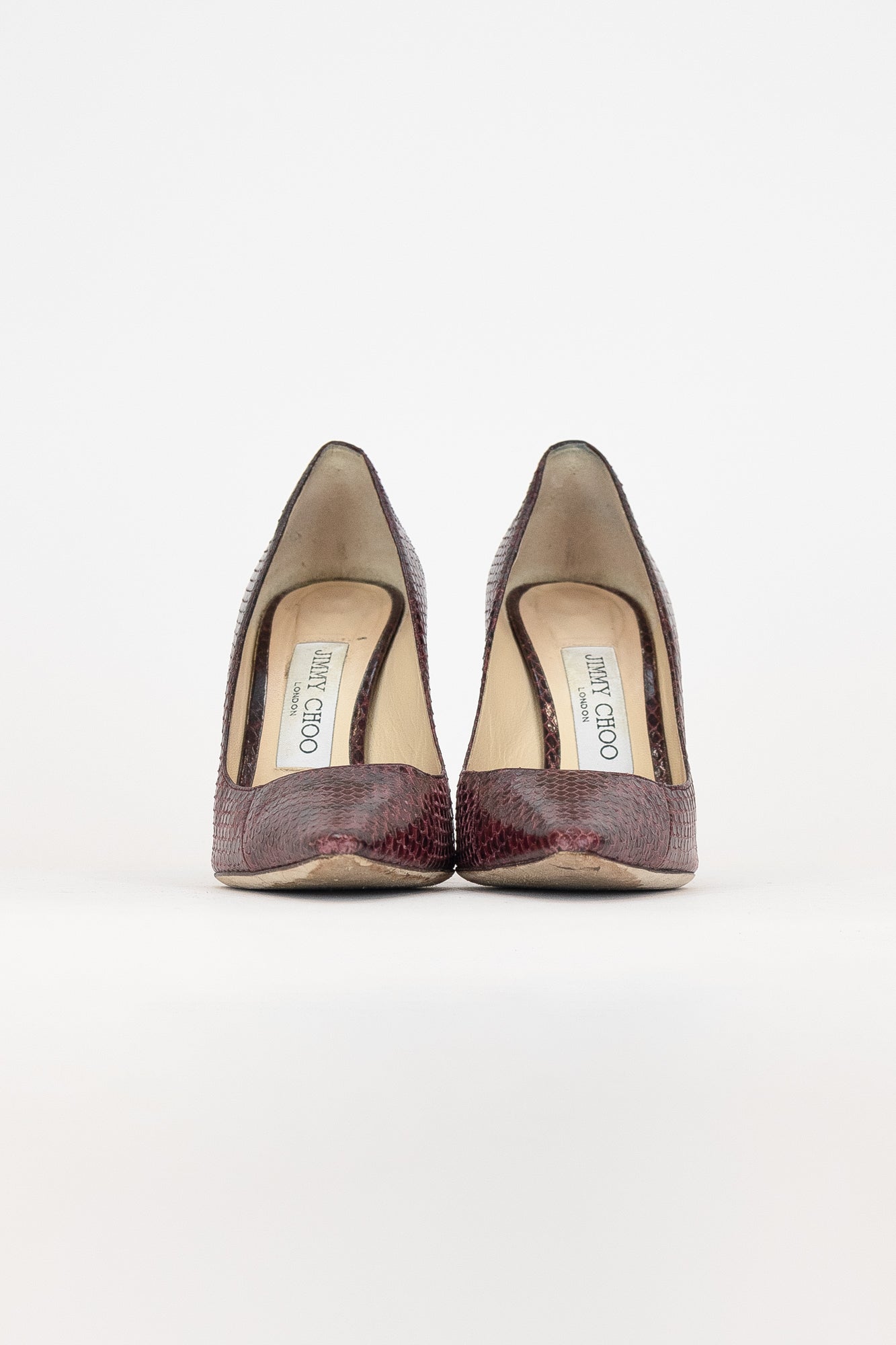 Deep Purple & red Python Pointed Toe Pump