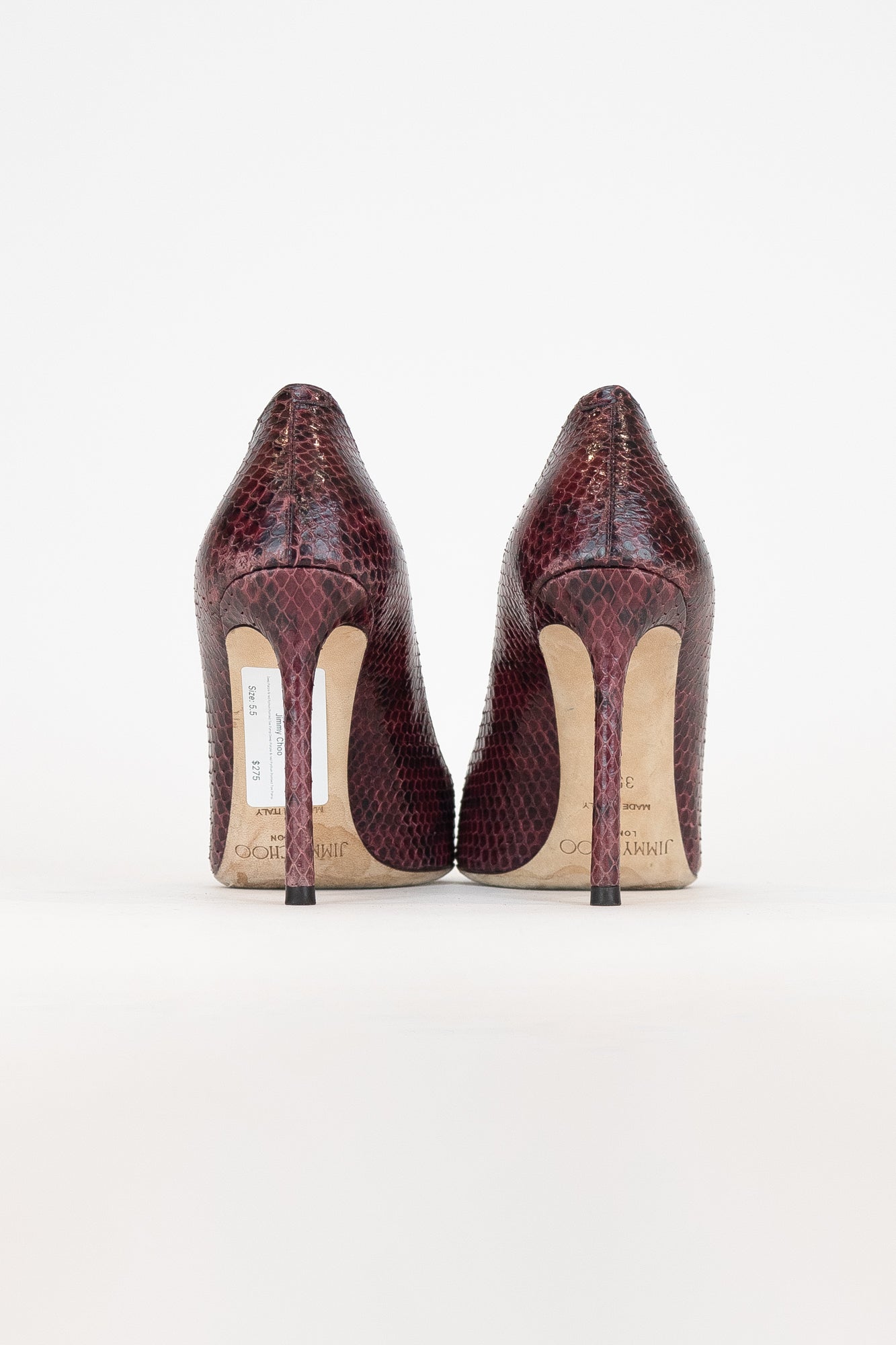 Deep Purple & red Python Pointed Toe Pump