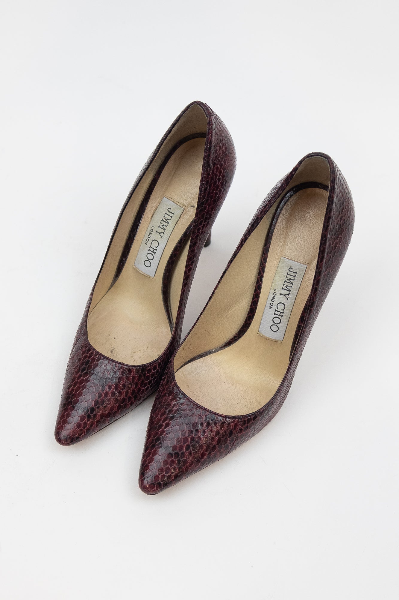 Deep Purple & red Python Pointed Toe Pump