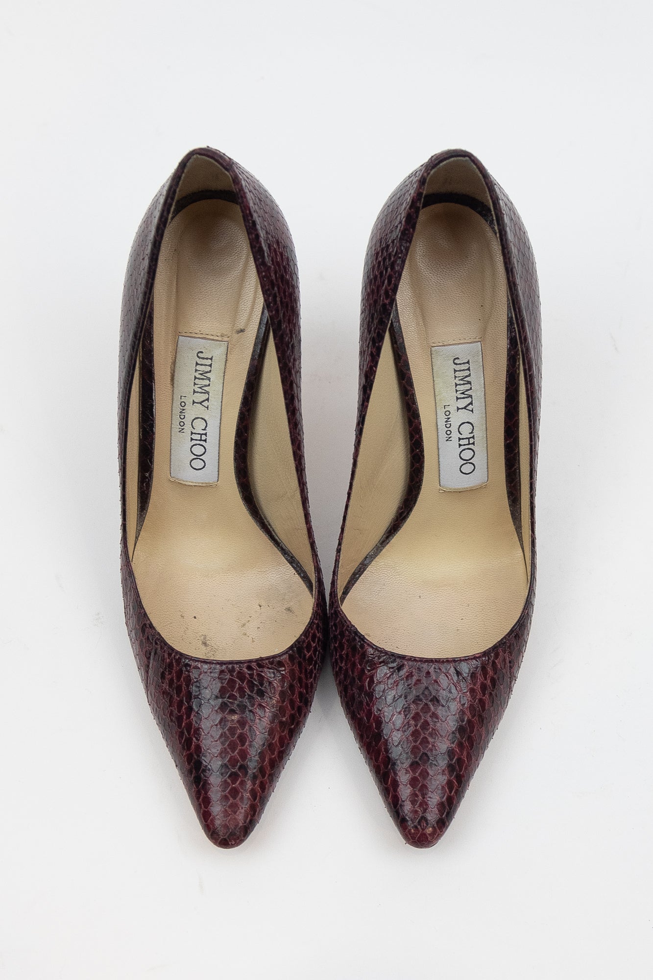 Deep Purple & red Python Pointed Toe Pump