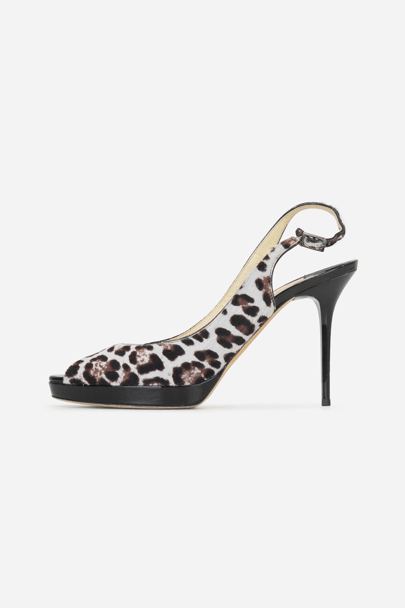 Fur Cheetah Sling Back Pumps