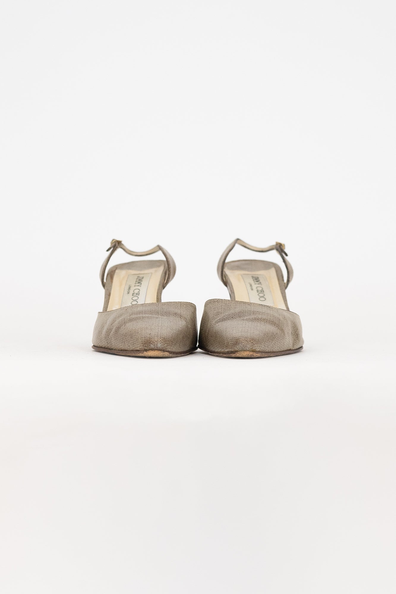 Vintage Washed Grey Sling Back Pump