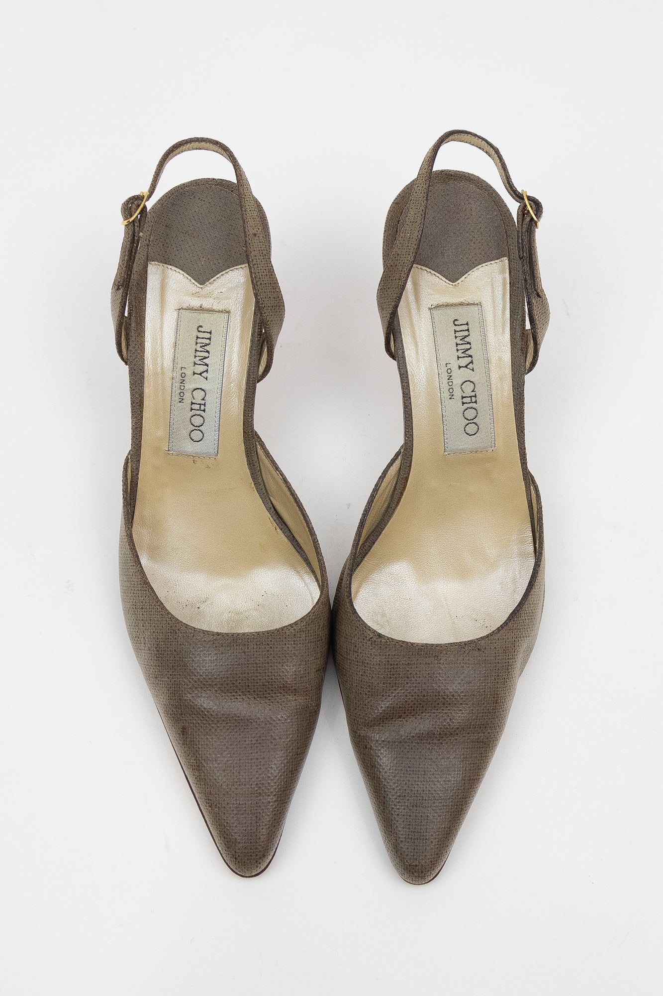 Vintage Washed Grey Sling Back Pump