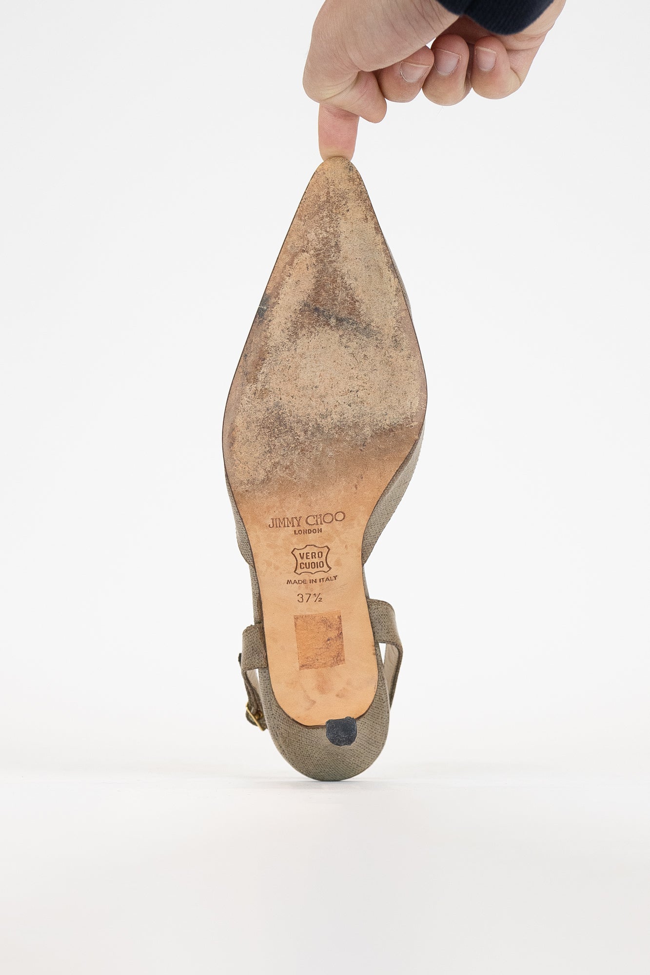 Vintage Washed Grey Sling Back Pump