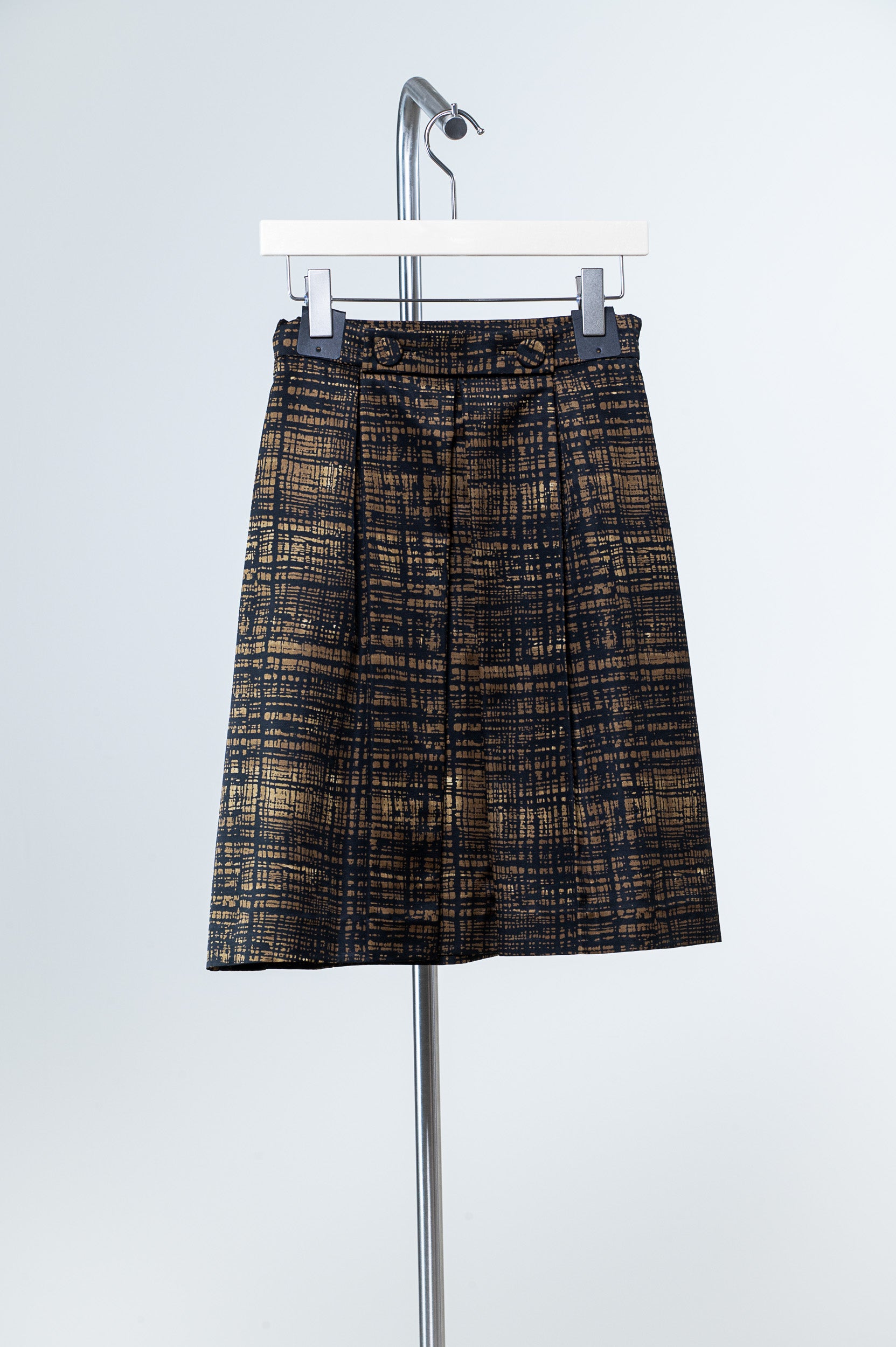 Green Printed Pleated Skirt