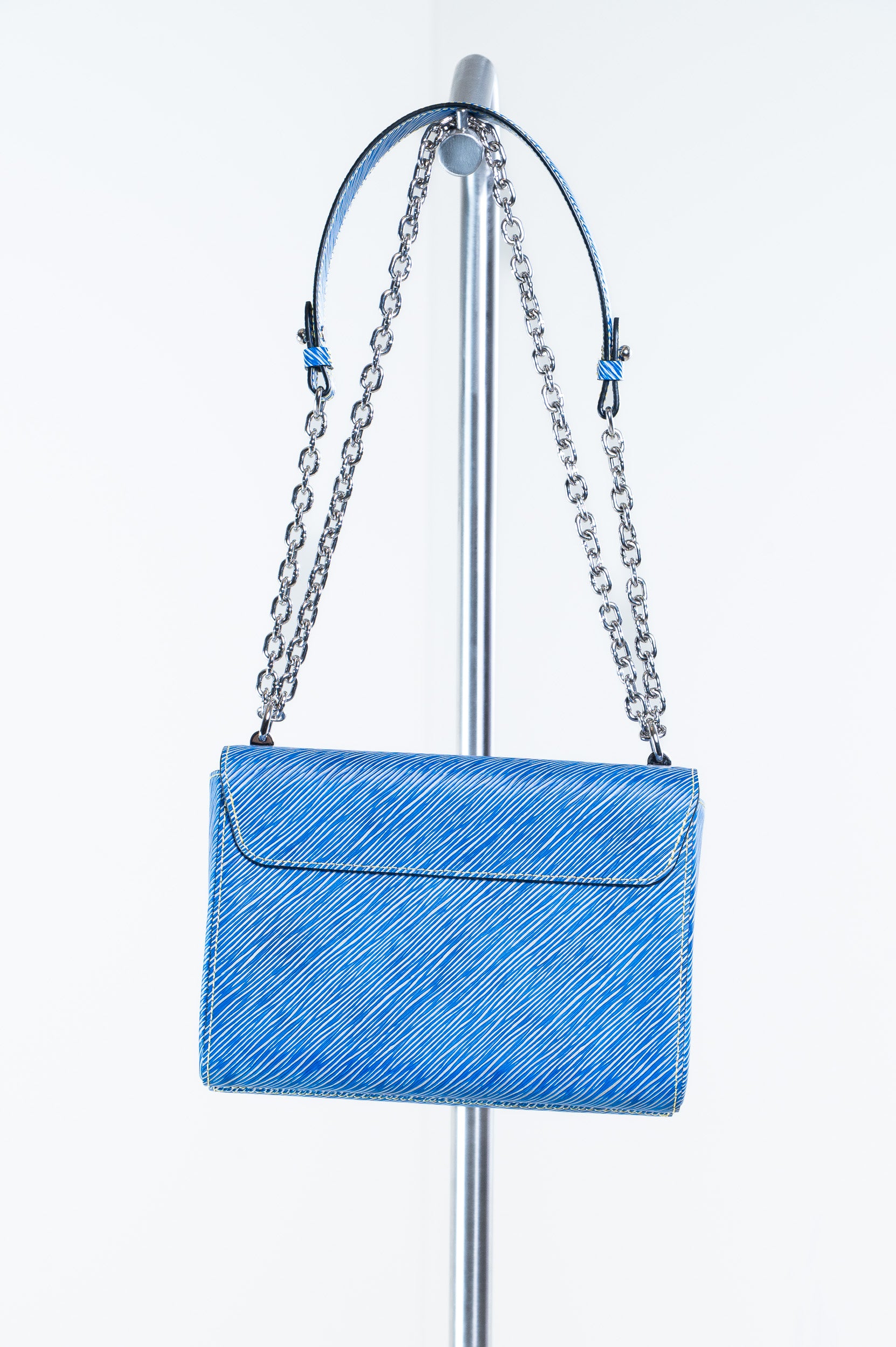 Epi Leather Blue Twist MM Crossbody Bag