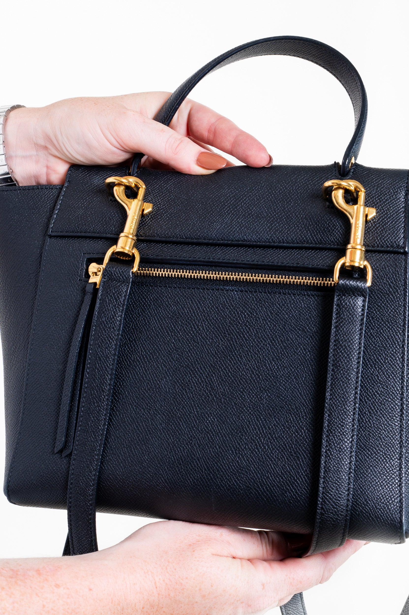 Close-up back view of Celine Micro Calfskin Belt Bag
