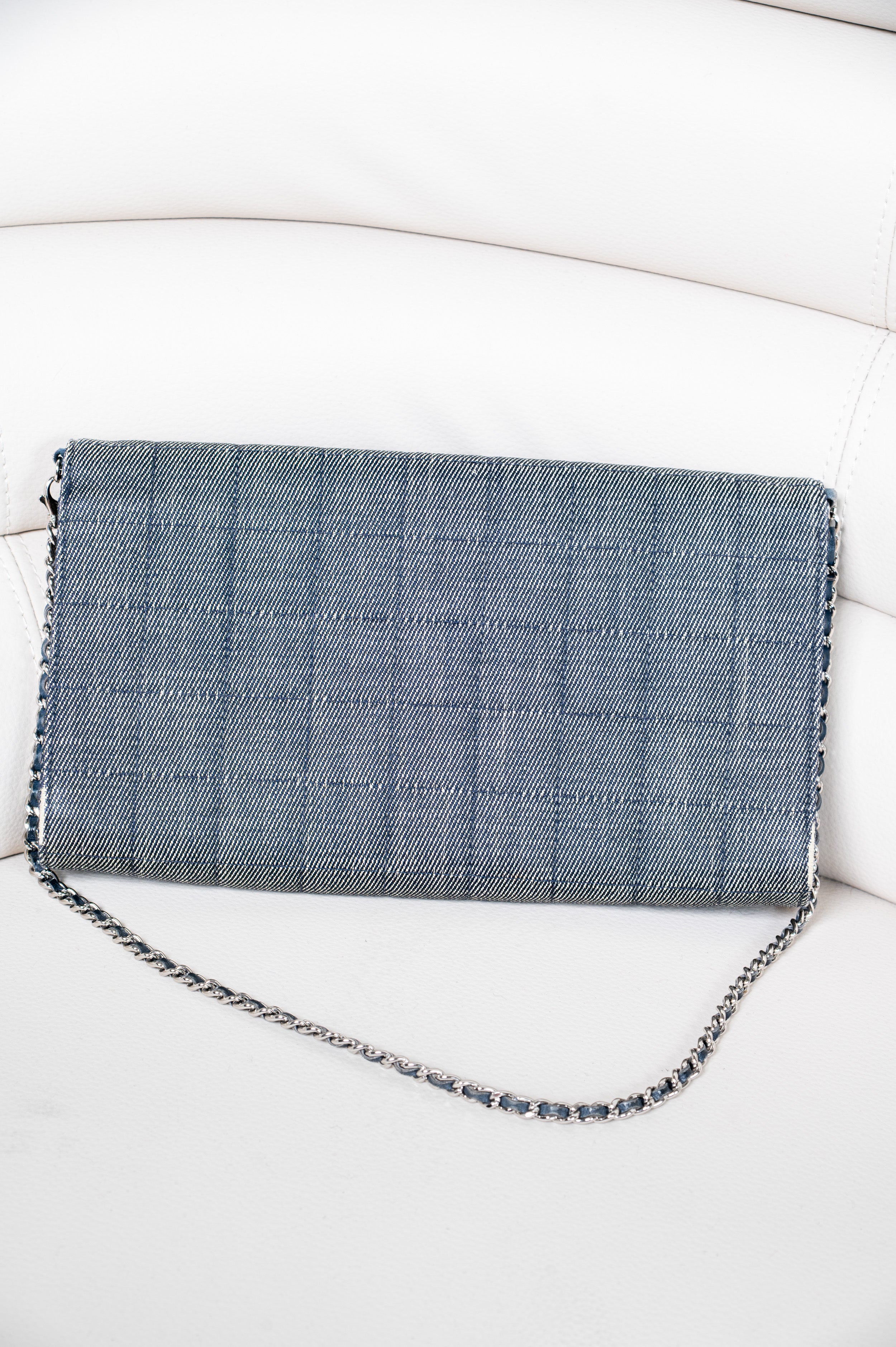 Vintage Denim Chocolate Bar Flap Bag