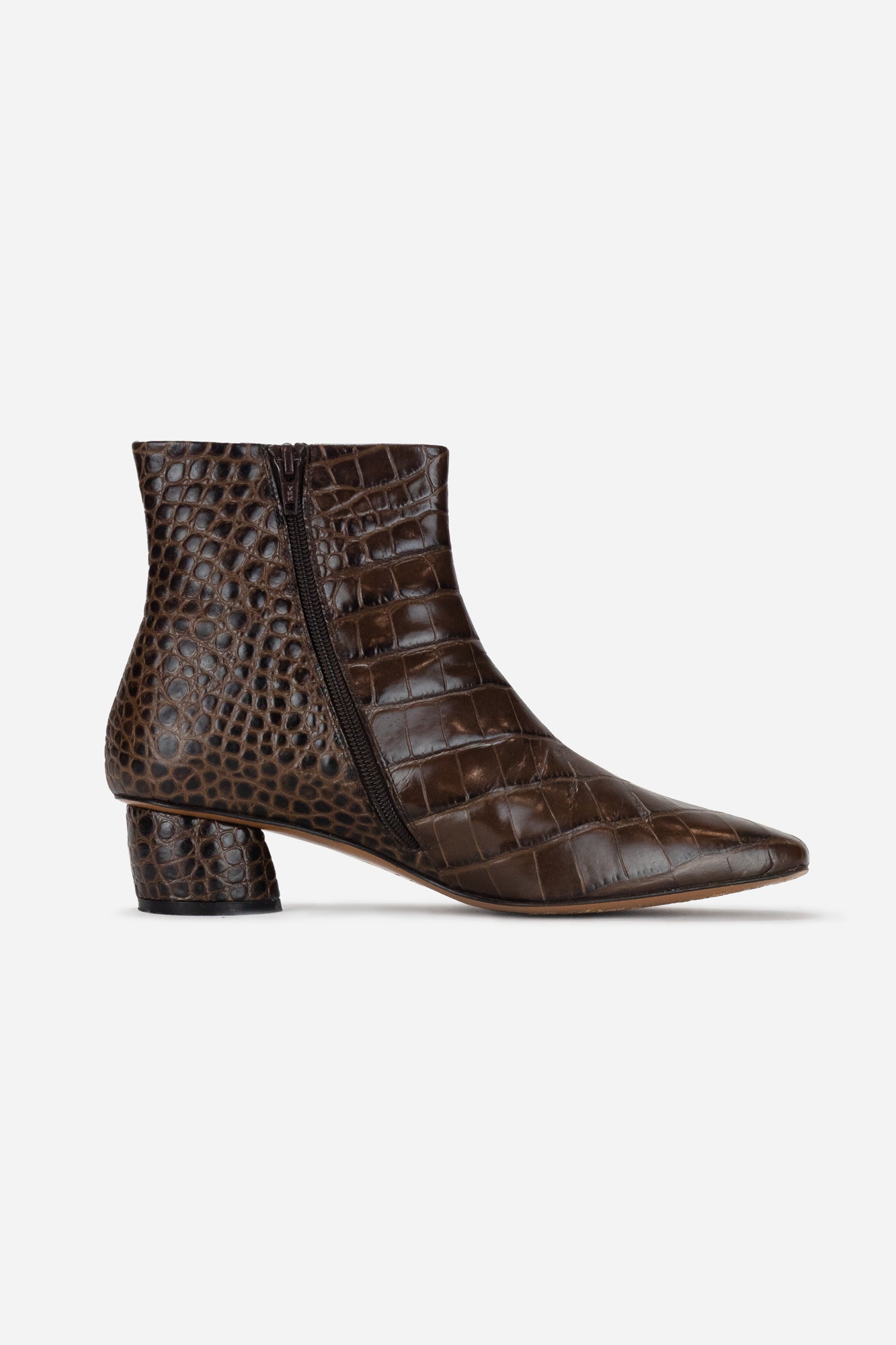 Brown snake shop ankle boots