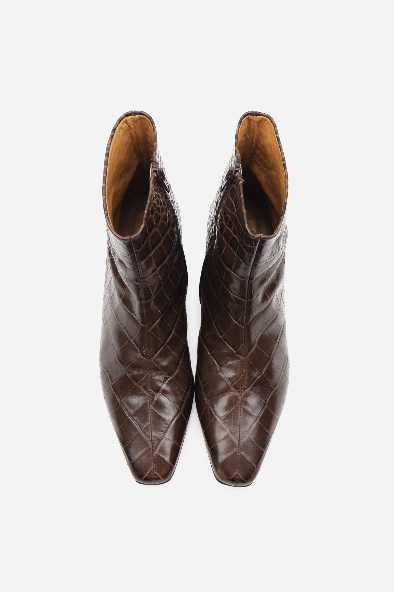 Brown snake outlet ankle boots