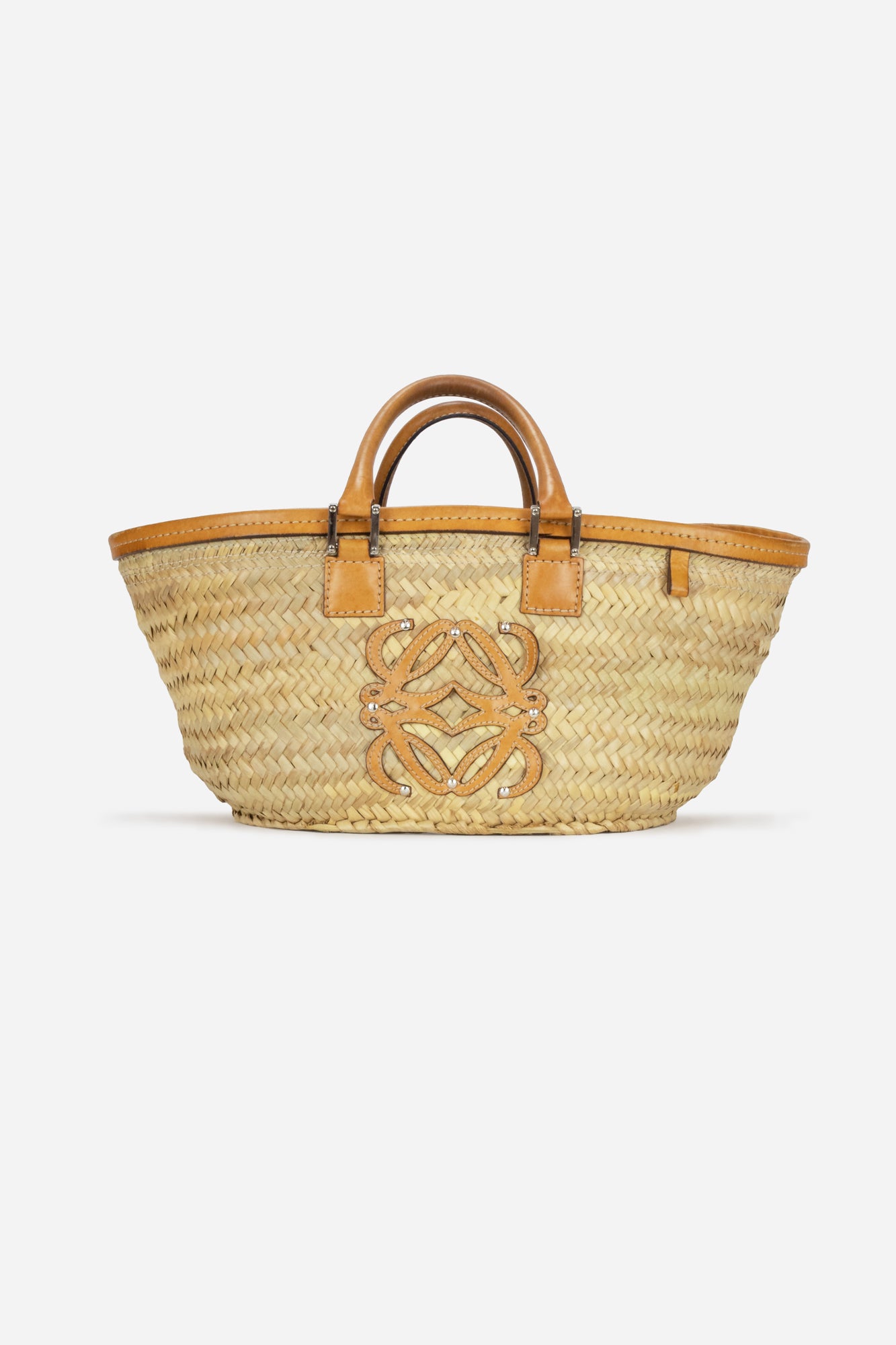 Rattan Leather Basket Bag