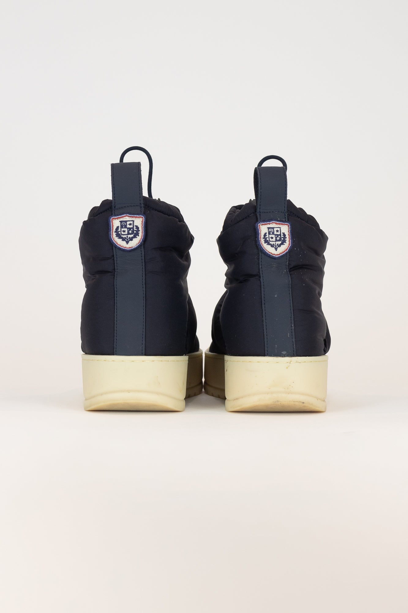 Navy Puffer Ankle Boots